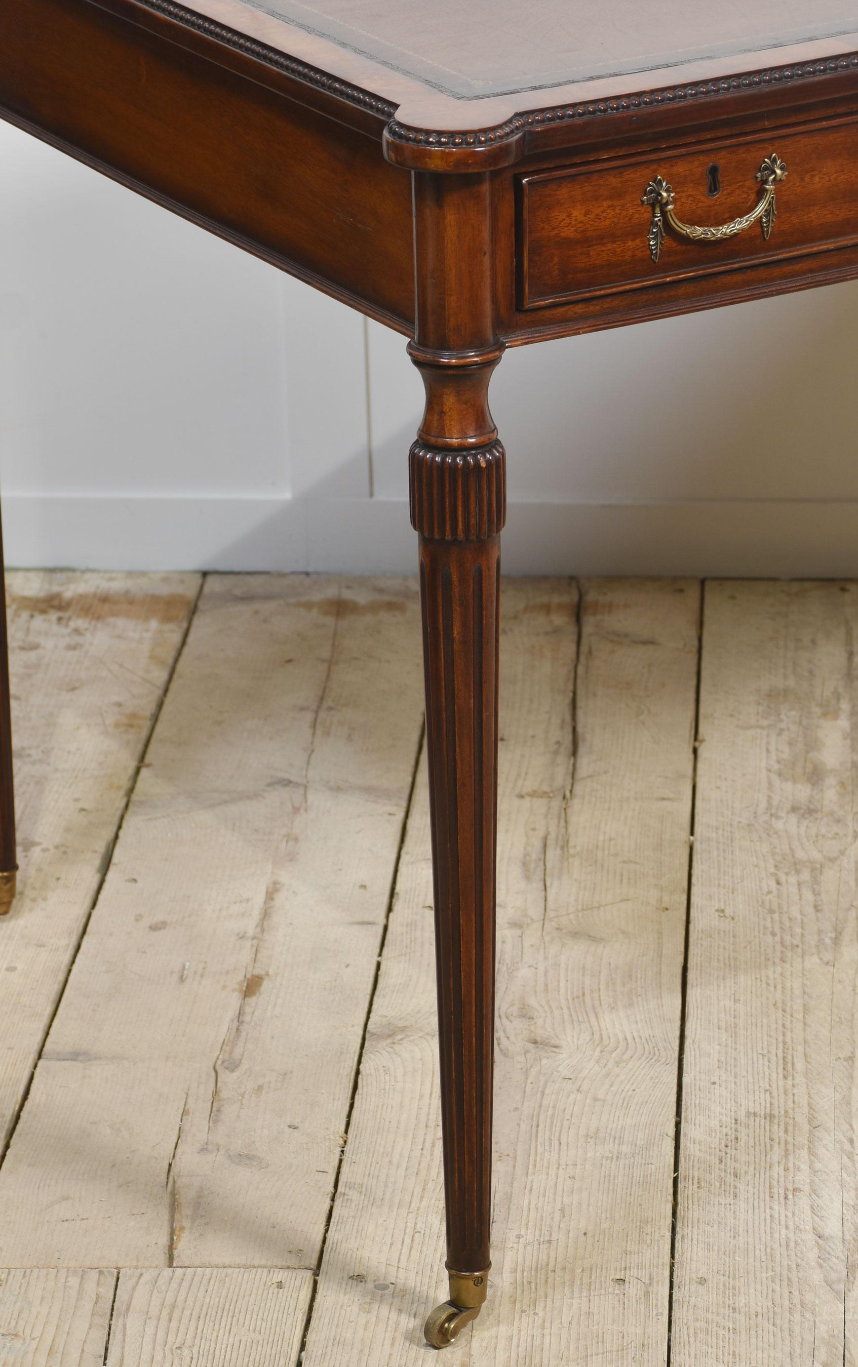 20th Century Mahogany three drawer writing table For Sale