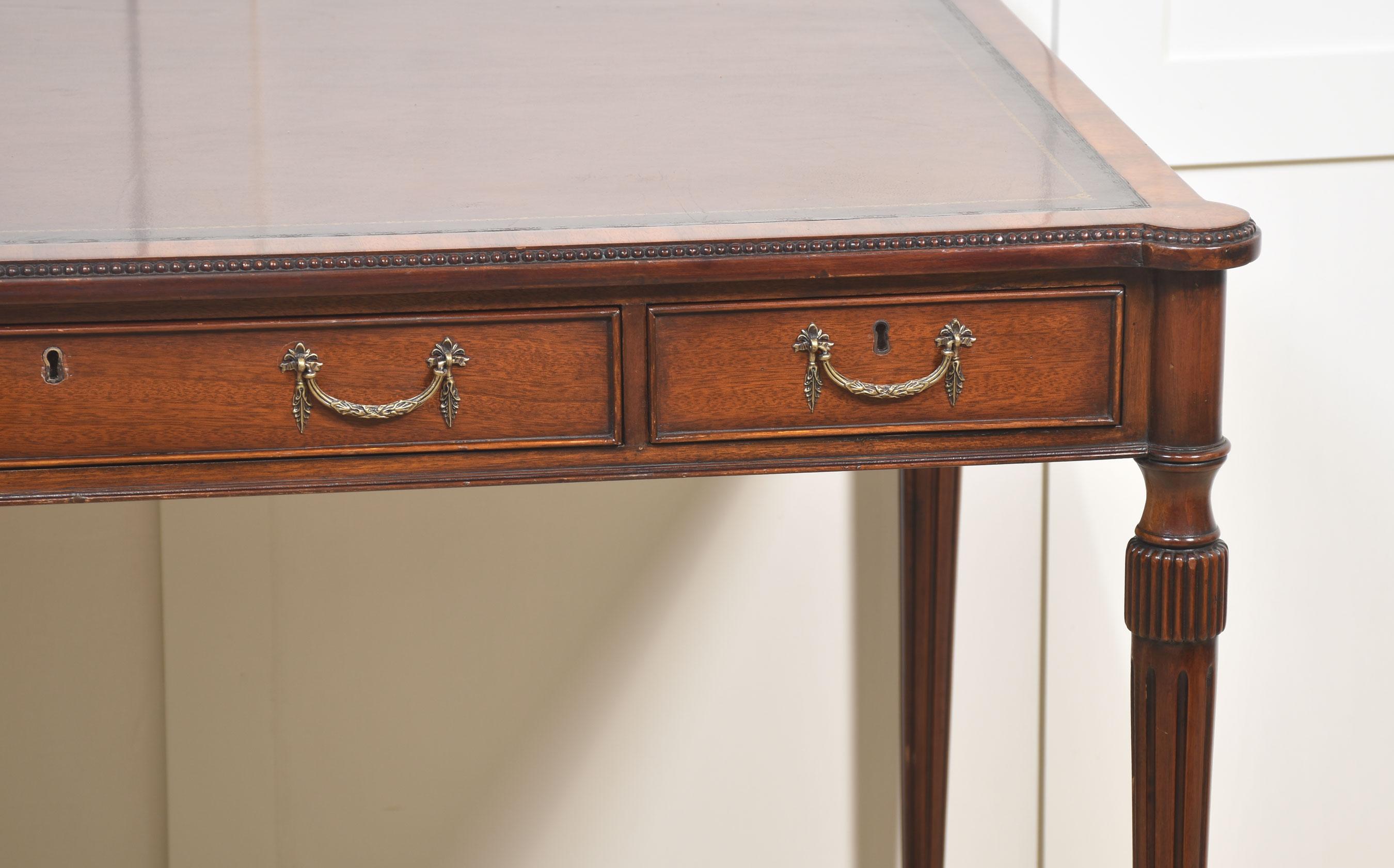 Mahogany three drawer writing table For Sale 2