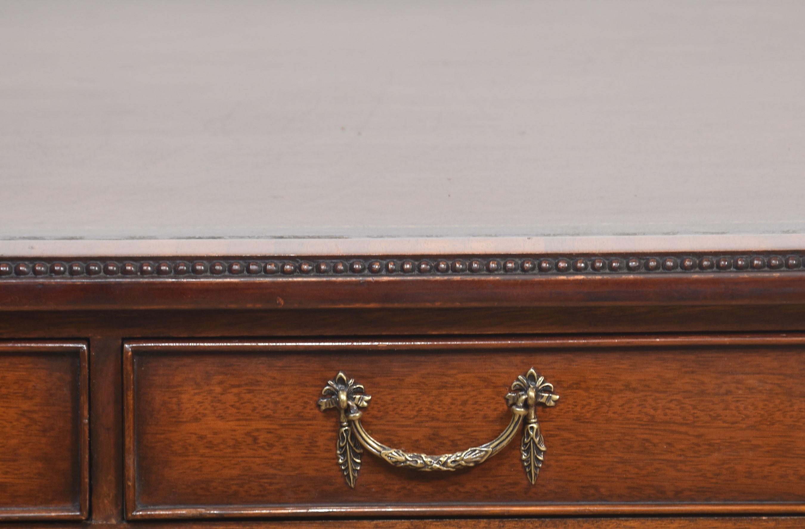 Mahogany three drawer writing table For Sale 3