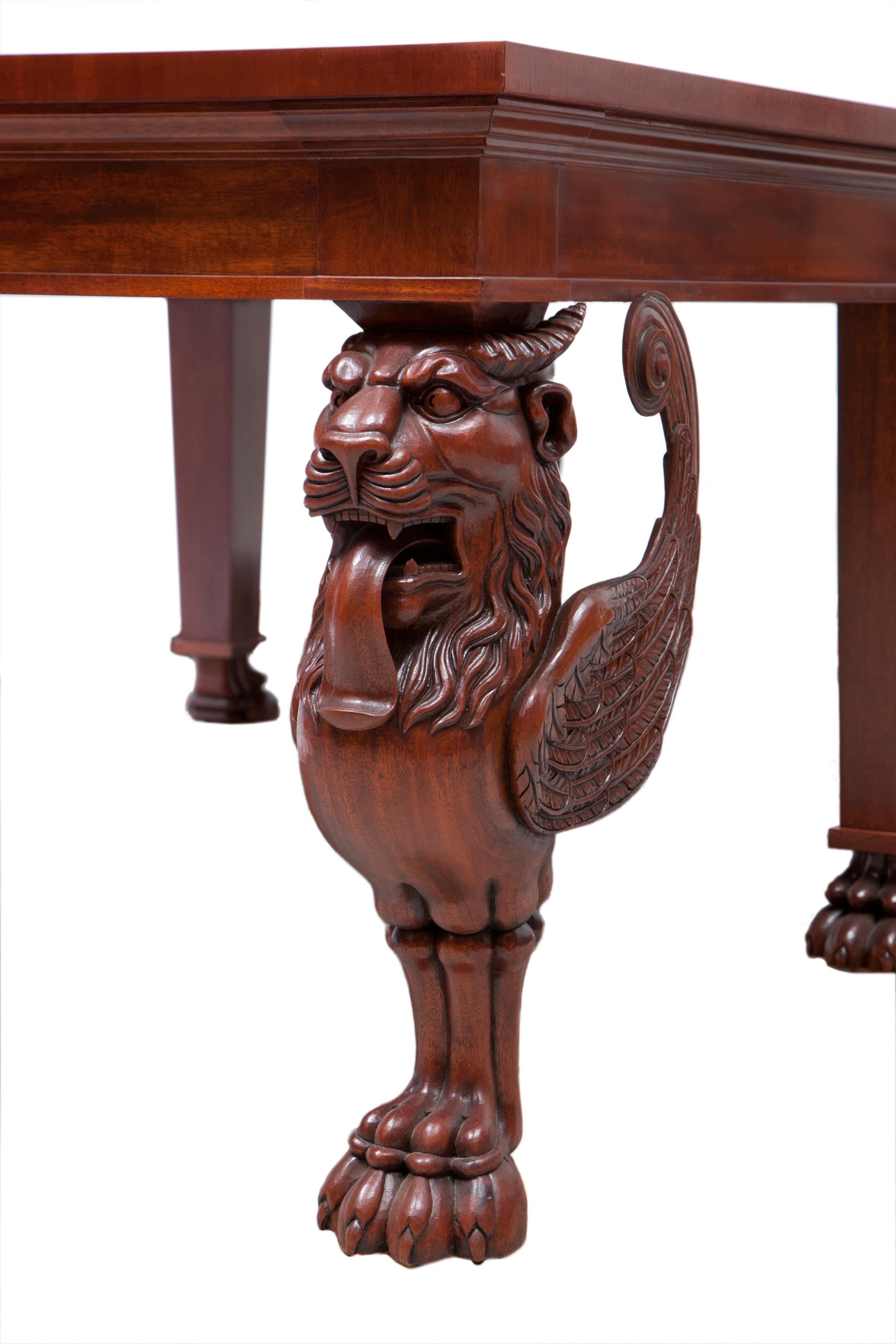 American Mahogany Three Part Dinning Table by Thierry Despont For Sale