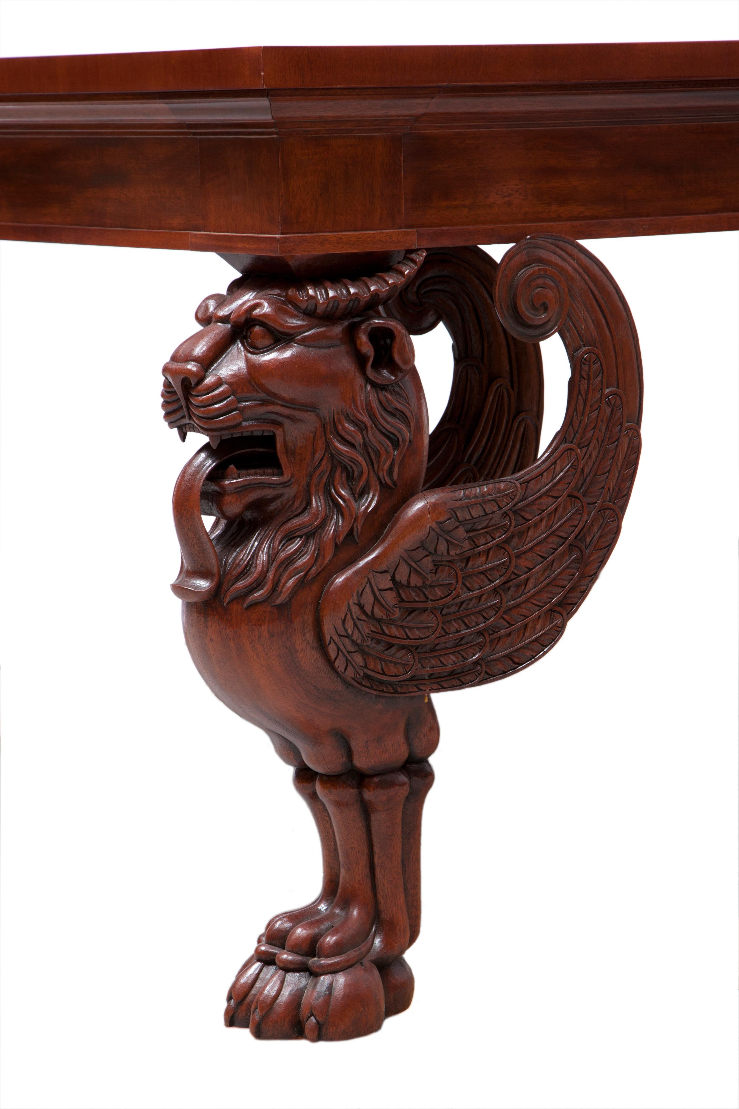 Late 20th Century Mahogany Three Part Dinning Table by Thierry Despont For Sale