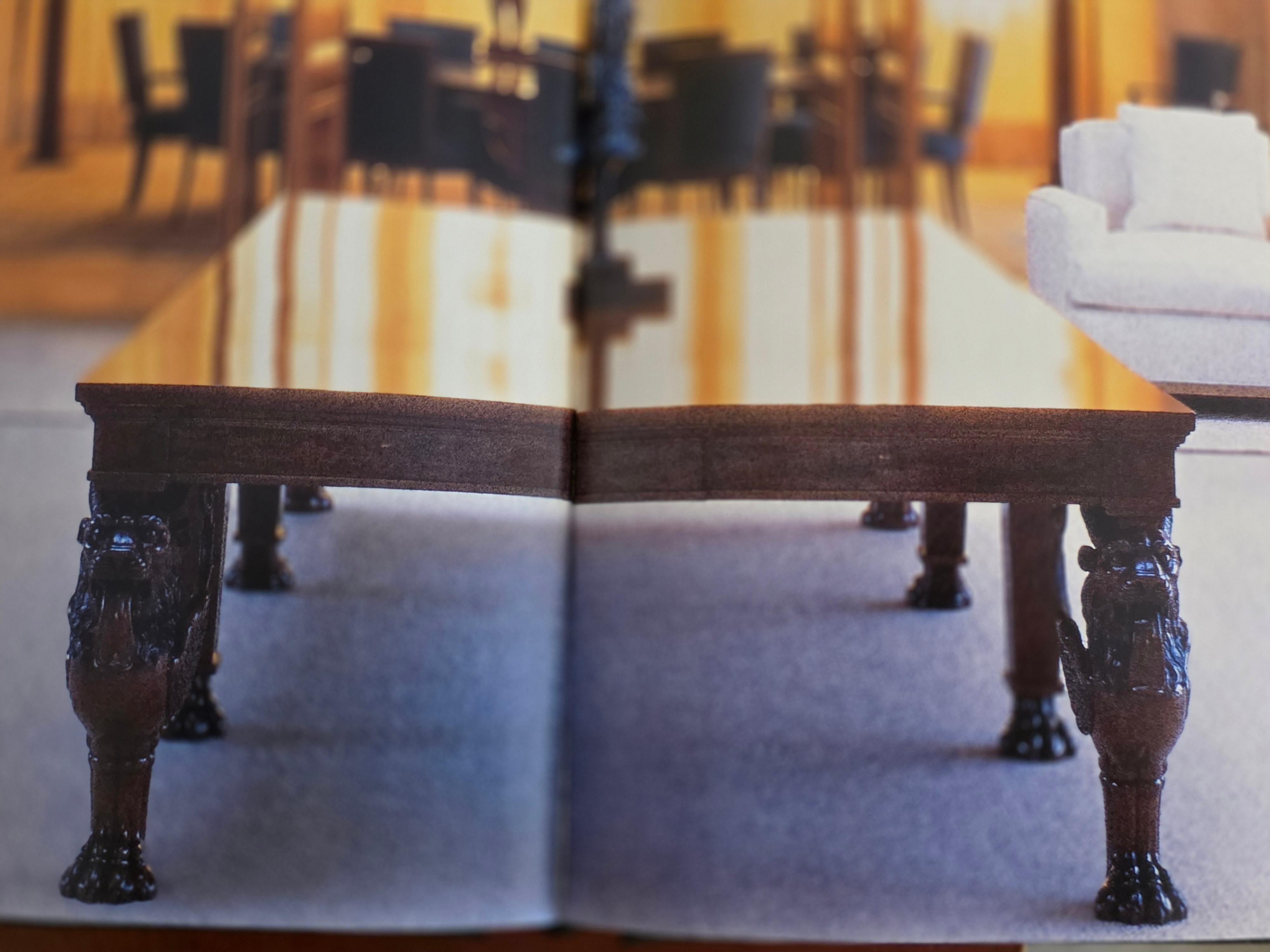 Mahogany Three Part Dinning Table by Thierry Despont For Sale 1