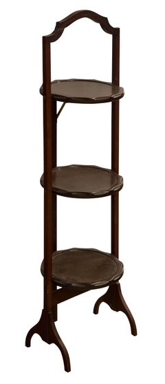 Mahogany Three Tier Folding Cake Stand, circa 1925