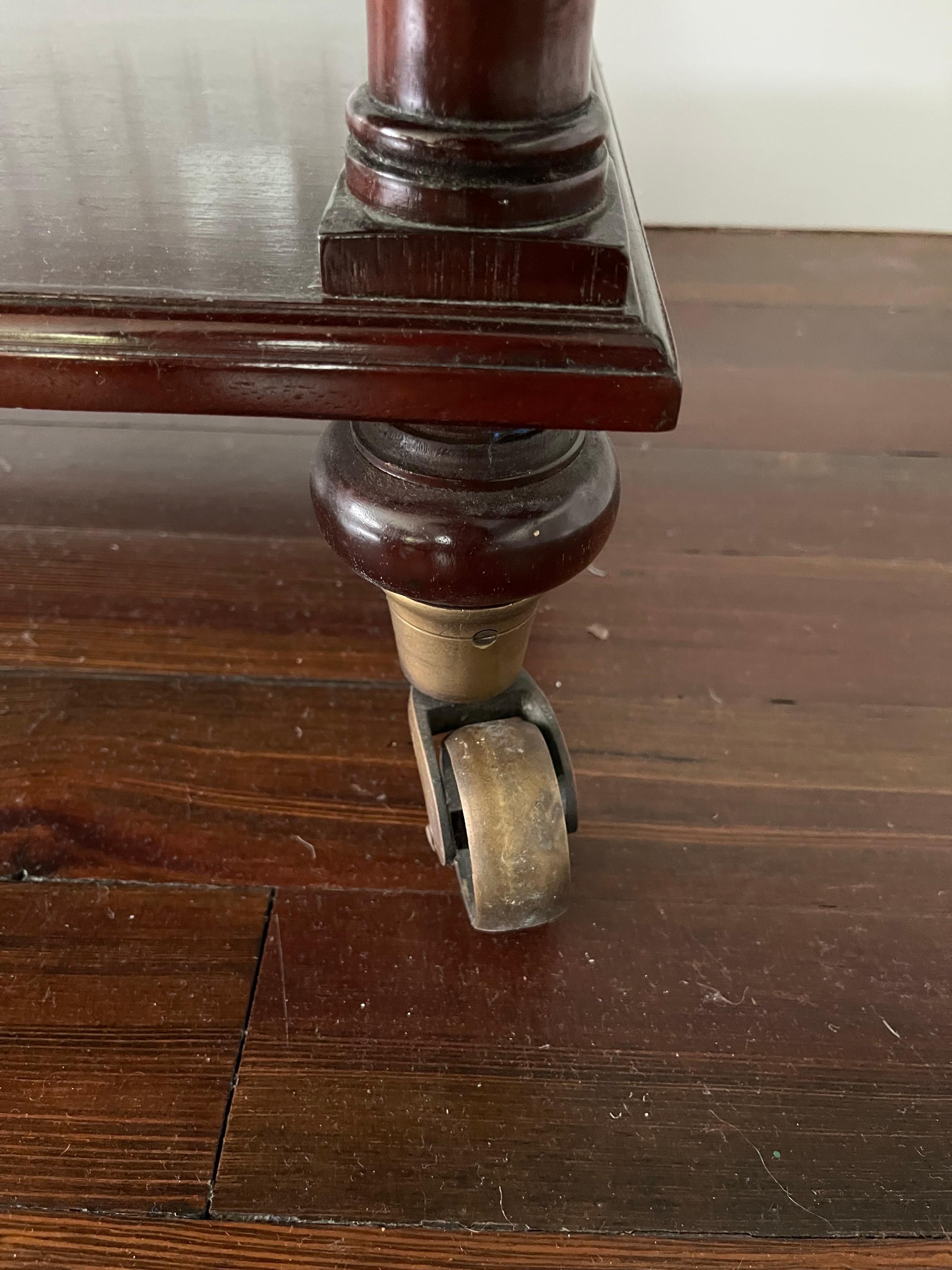 Mahogany Tiered Bar Cart In Good Condition In Southampton, NY