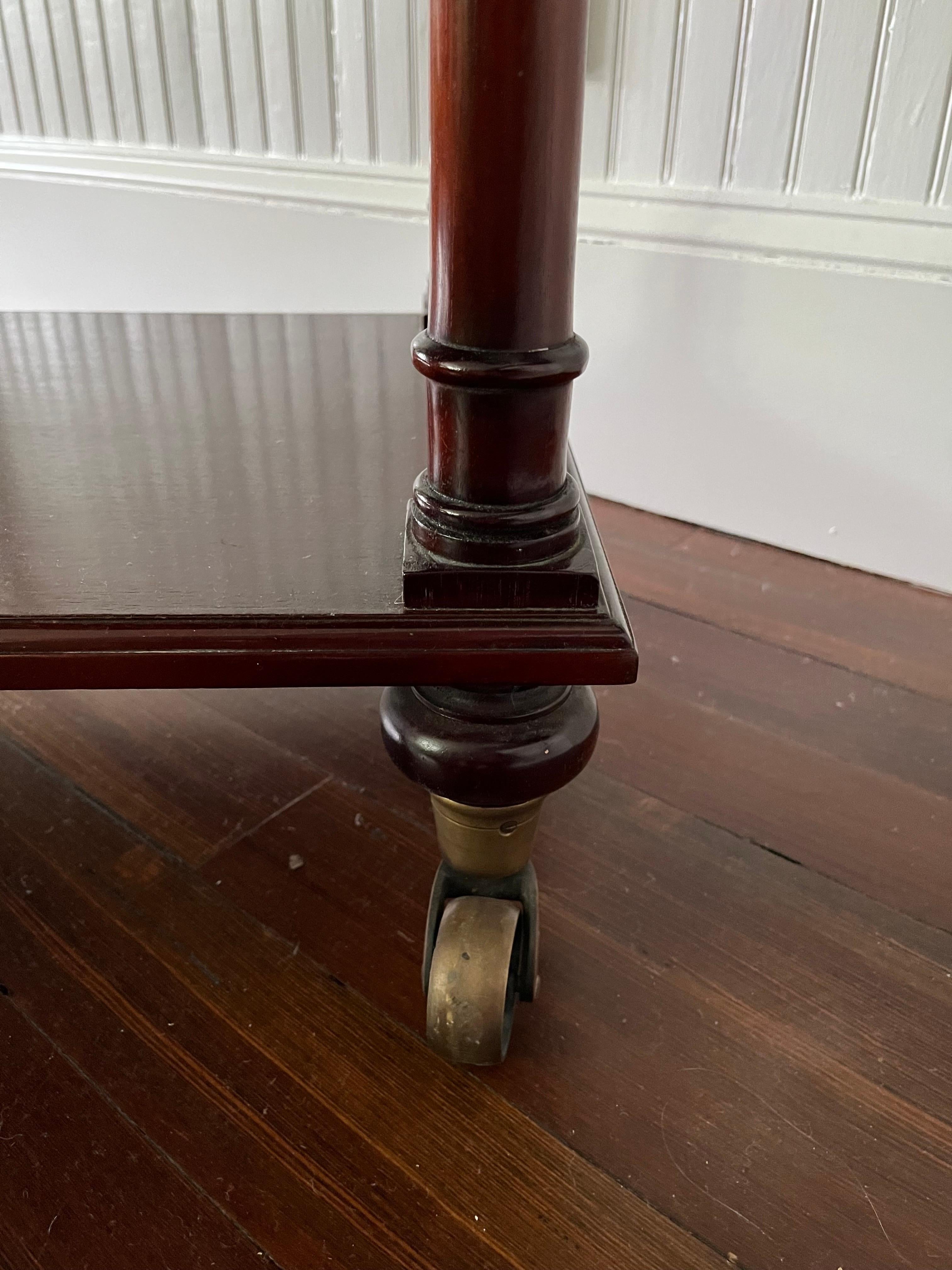 20th Century Mahogany Tiered Bar Cart