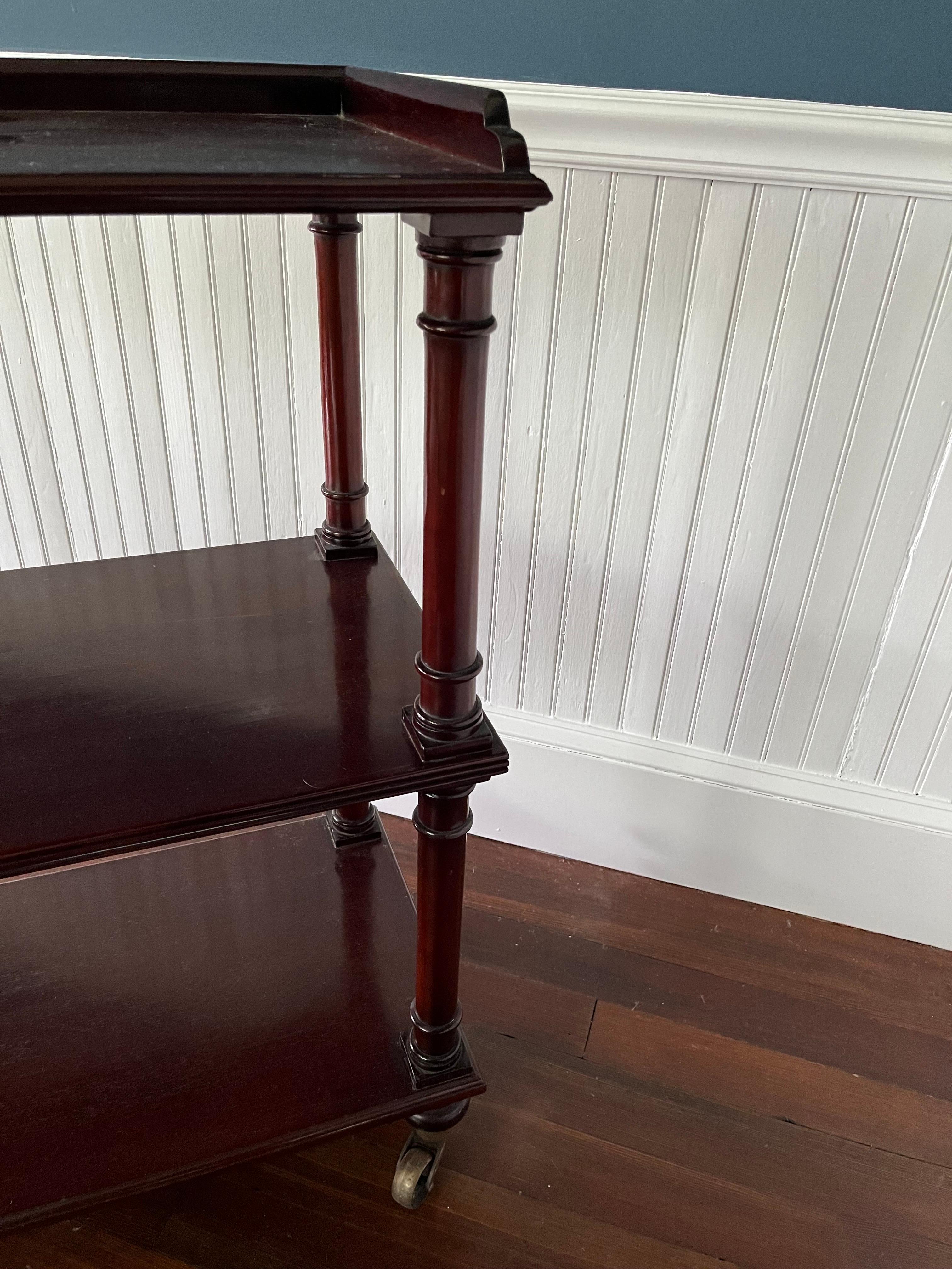 Mahogany Tiered Bar Cart 2