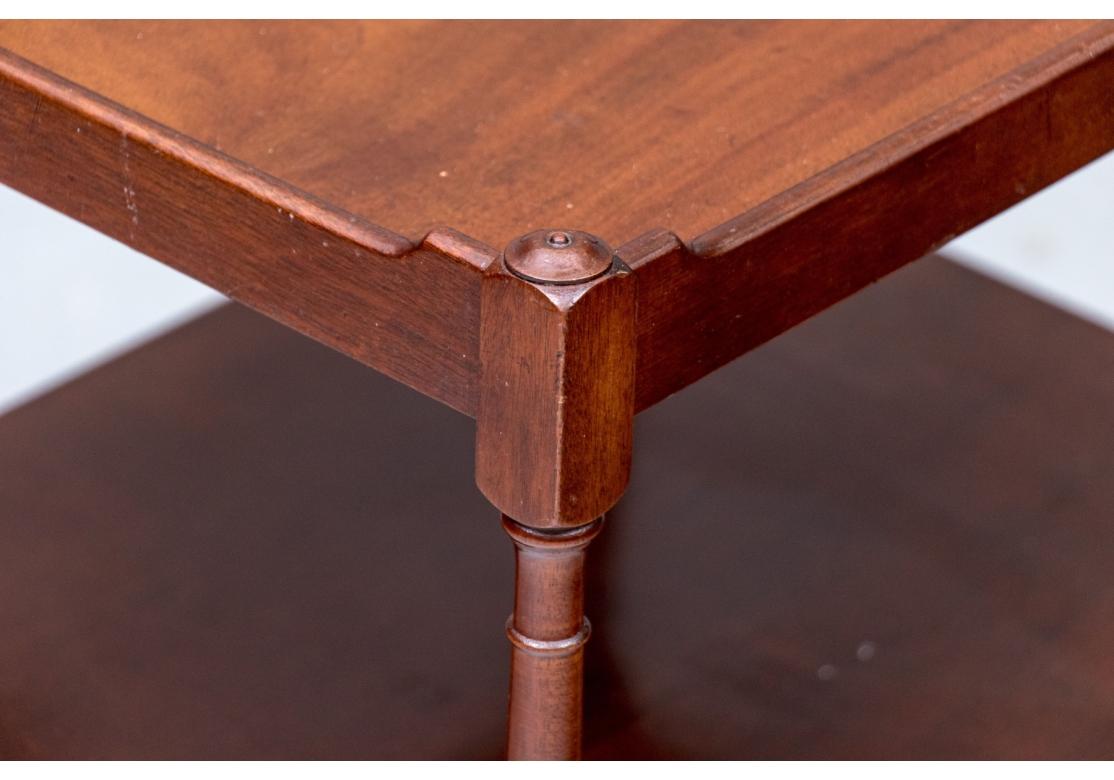 Mahogany Tiered End Table Attributed To Wood & Hogan In Fair Condition For Sale In Bridgeport, CT