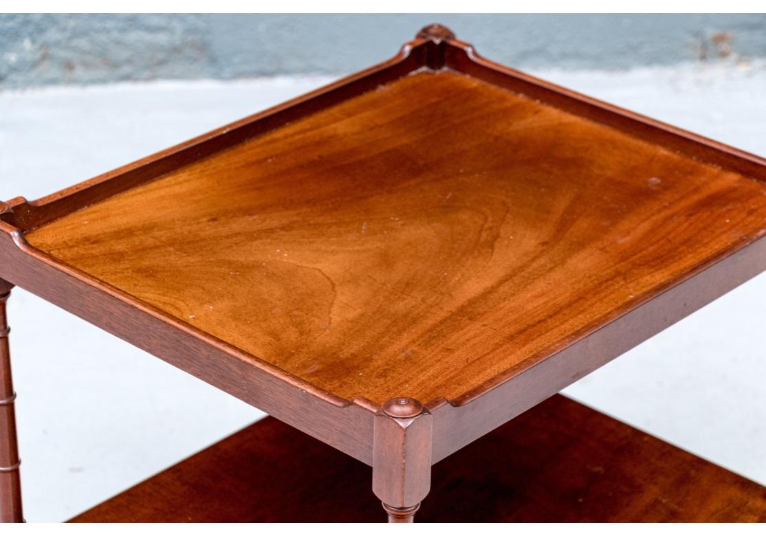 Mahogany Tiered End Table Attributed To Wood & Hogan For Sale 3
