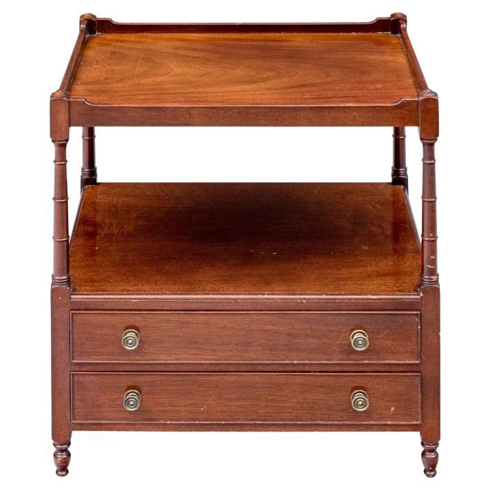 Mahogany Tiered End Table Attributed To Wood & Hogan For Sale