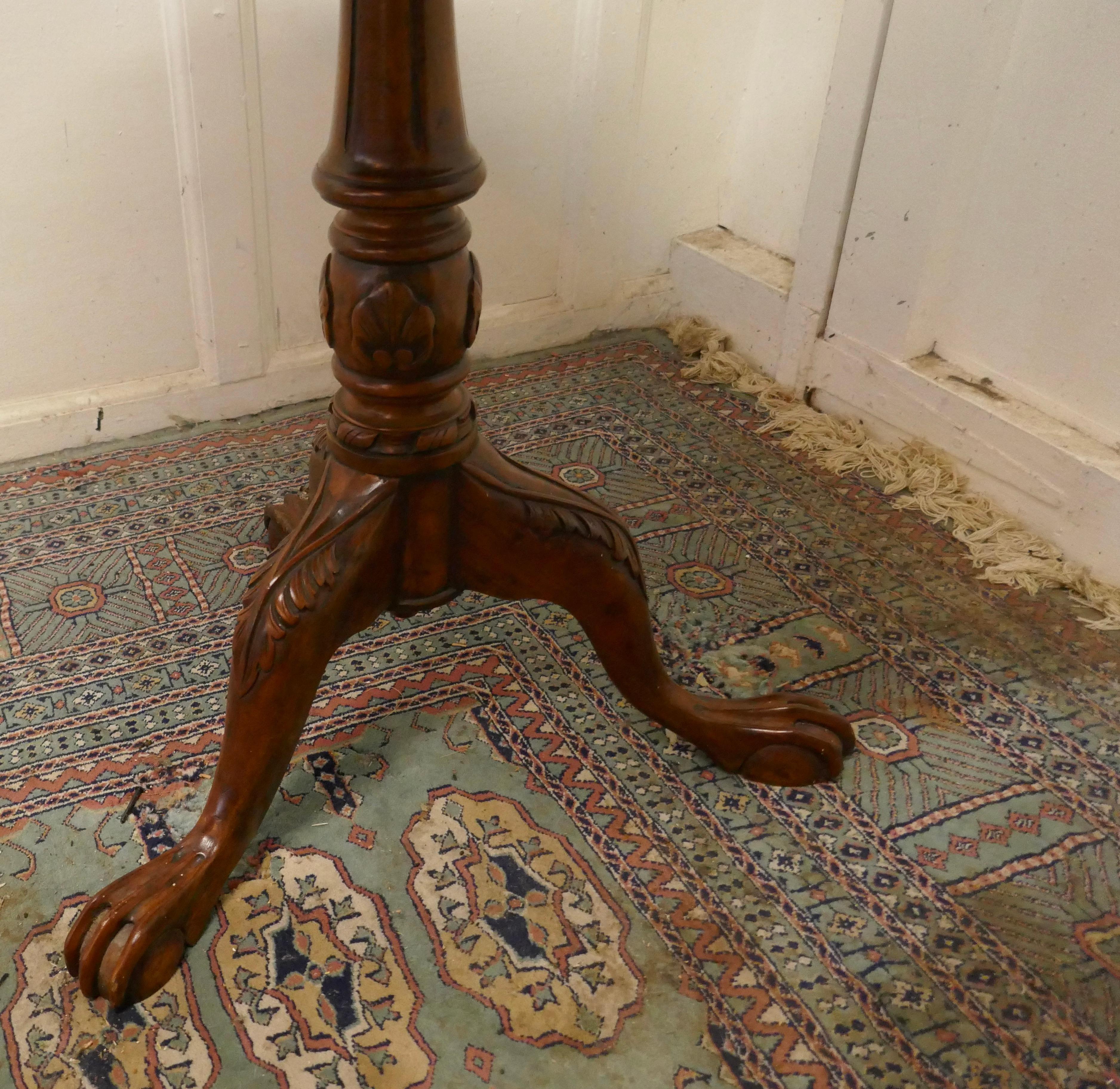 20th Century Mahogany Tilt Top Table, Bird Cage Wine Table For Sale