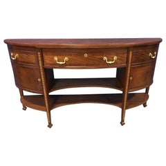 Mahogany Traditional Bow Front Hepplewhite Style Sideboard by Leighton Hall