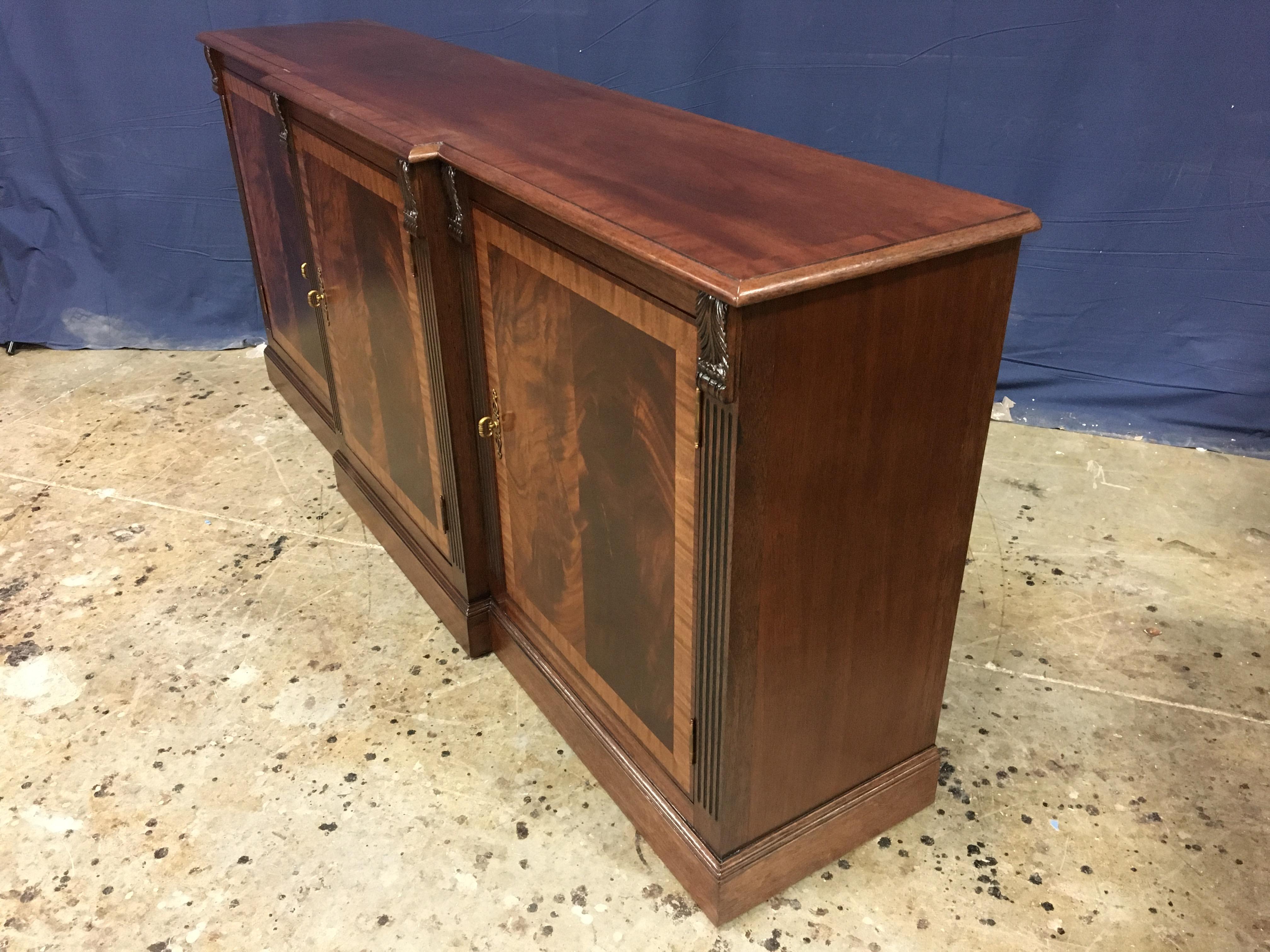 Contemporary Mahogany Traditional Three-Door Buffet Credenza by Leighton Hall For Sale