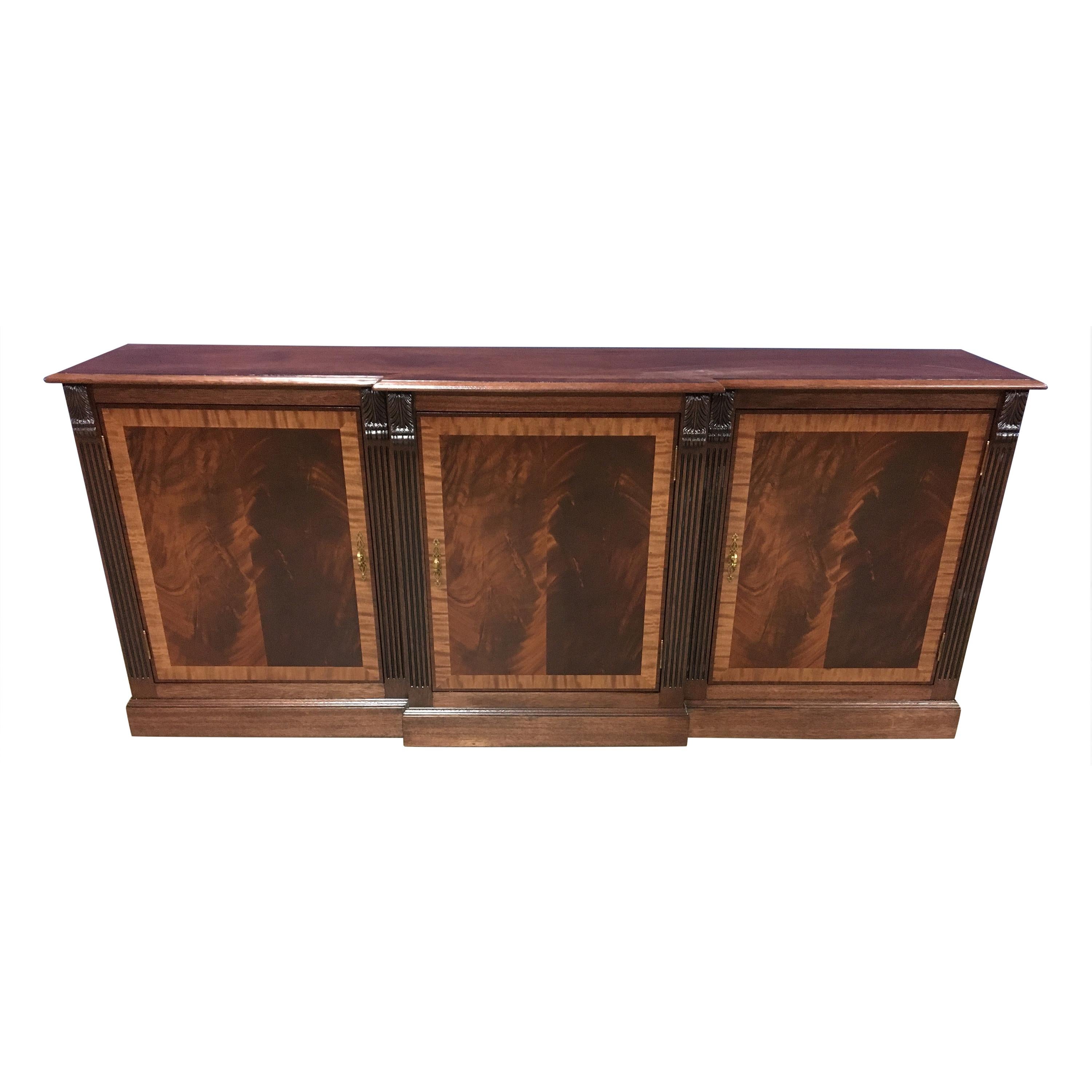 Mahogany Traditional Three-Door Buffet Credenza by Leighton Hall For Sale