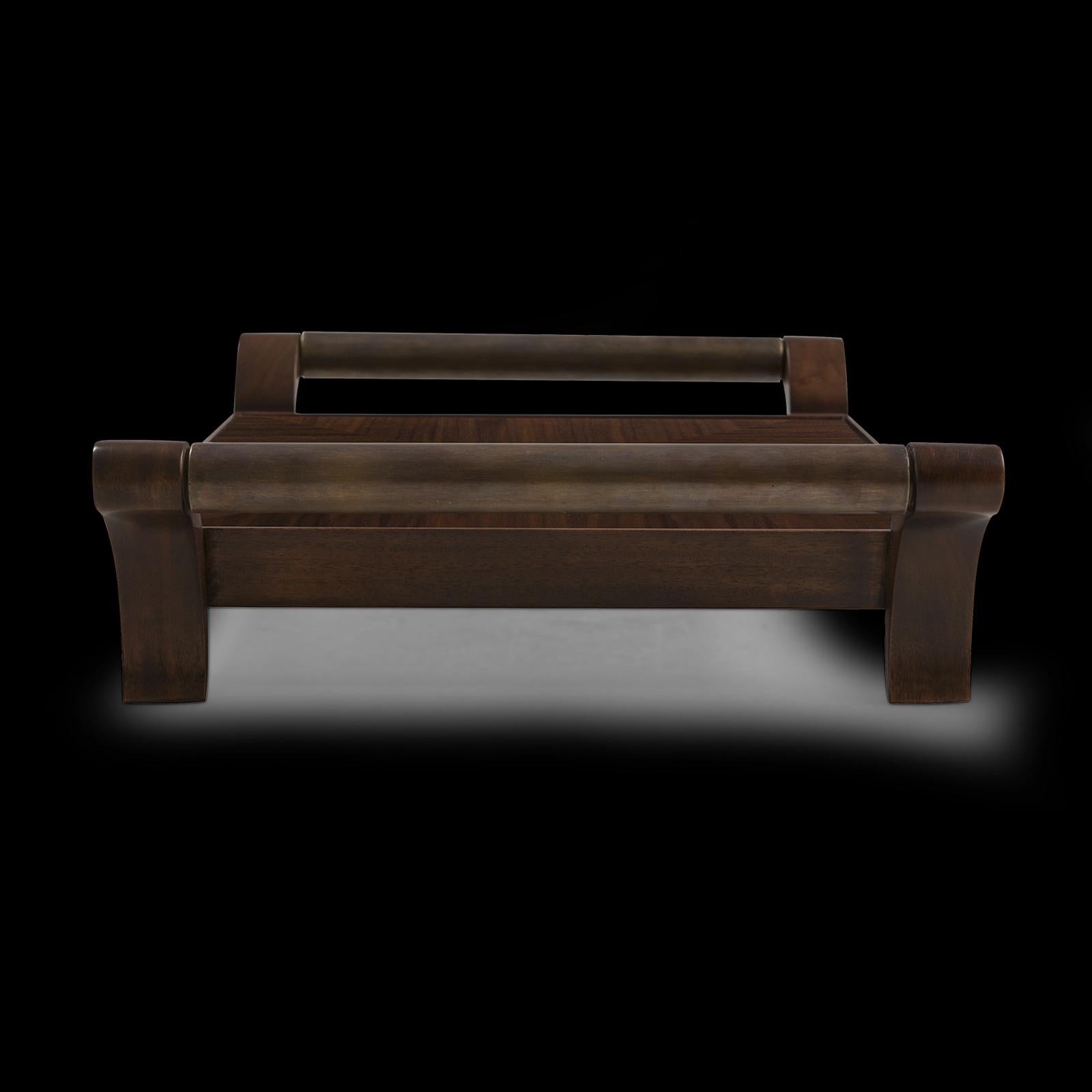 Hand-Carved Mahogany Tray For Sale