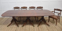 Mahogany triple pedestal dining table