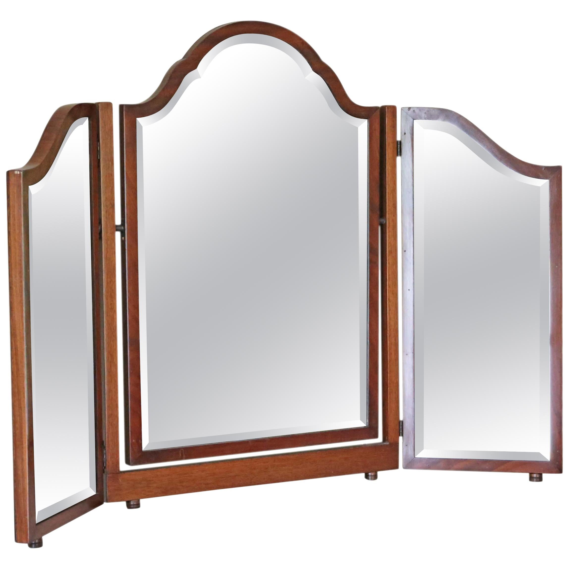 Mahogany Triple Swing Dressing Table Mirror Toilet For Sale at 1stdibs