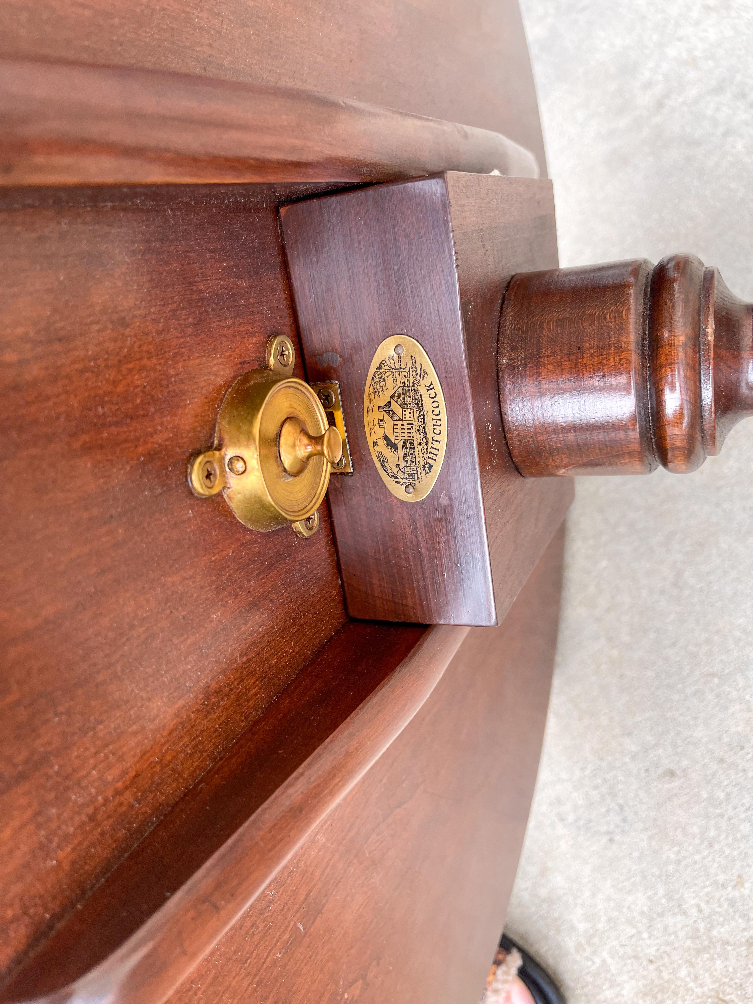 Mahogany Tripod Tilt Top Side Tables by Baker Furniture for Hitchcock Pair In Good Condition In Kennesaw, GA