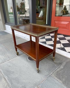 Mahogany Trolley or Bar Late 19th Century with Brass Gallery