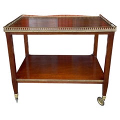 Mahogany Trolley or Bar Late 19th Century with Brass Gallery