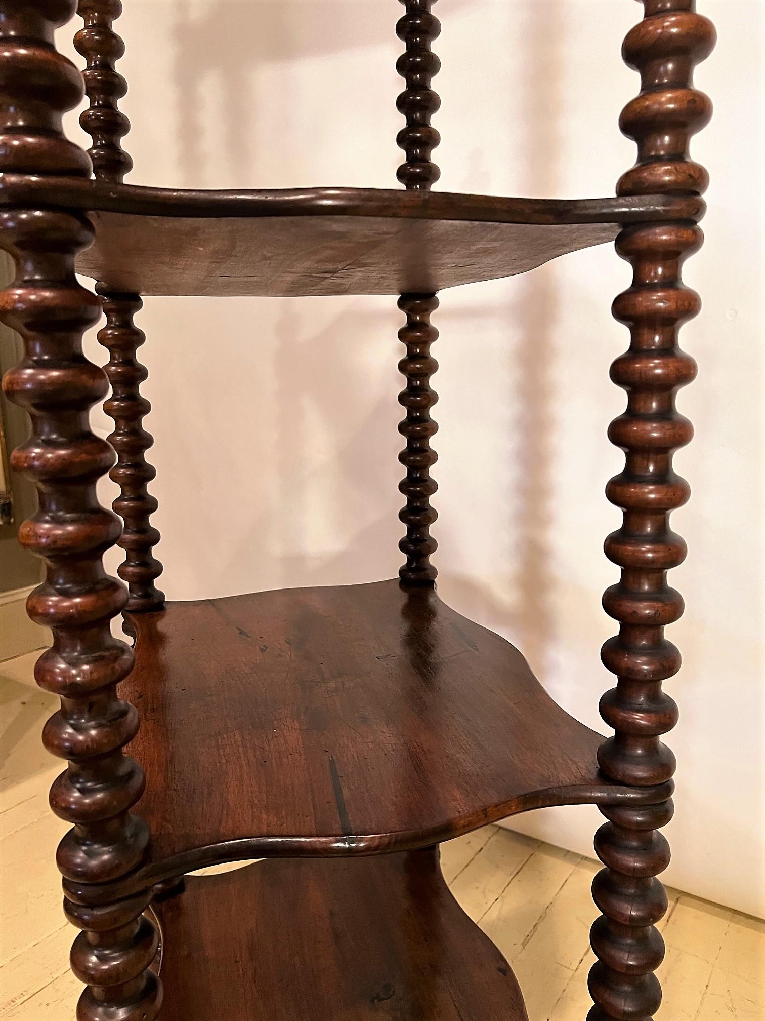 Mahogany Turned-Post Etagere, Ca:1820, Italy In Good Condition For Sale In Alexandria, VA