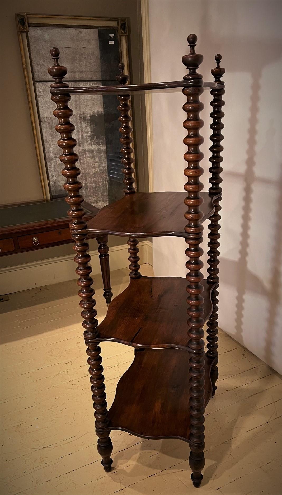 Mahogany Turned-Post Etagere, Ca:1820, Italy For Sale 1