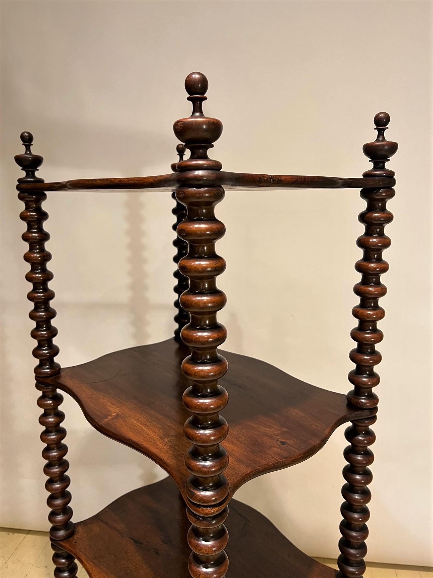 Mahogany Turned-Post Etagere, Ca:1820, Italy For Sale 2