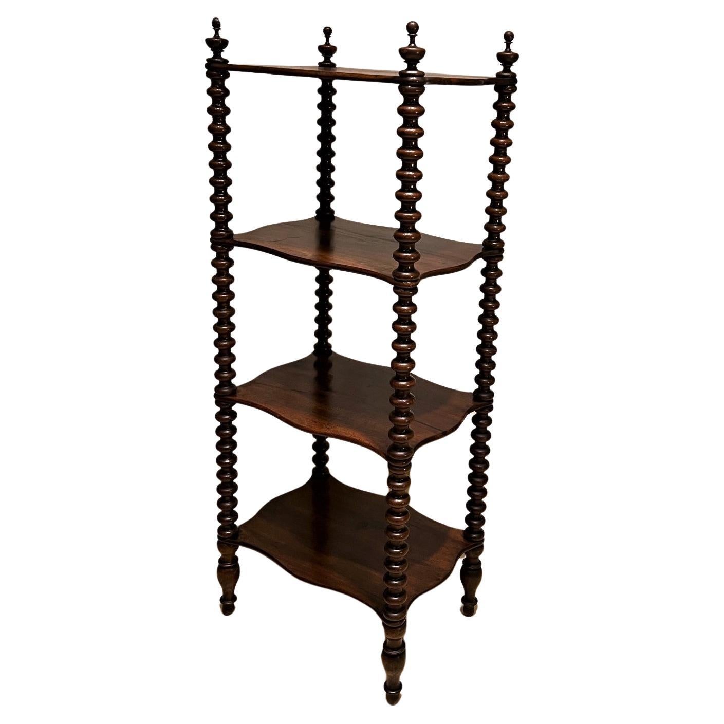Mahogany Turned-Post Etagere, Ca:1820, Italy For Sale