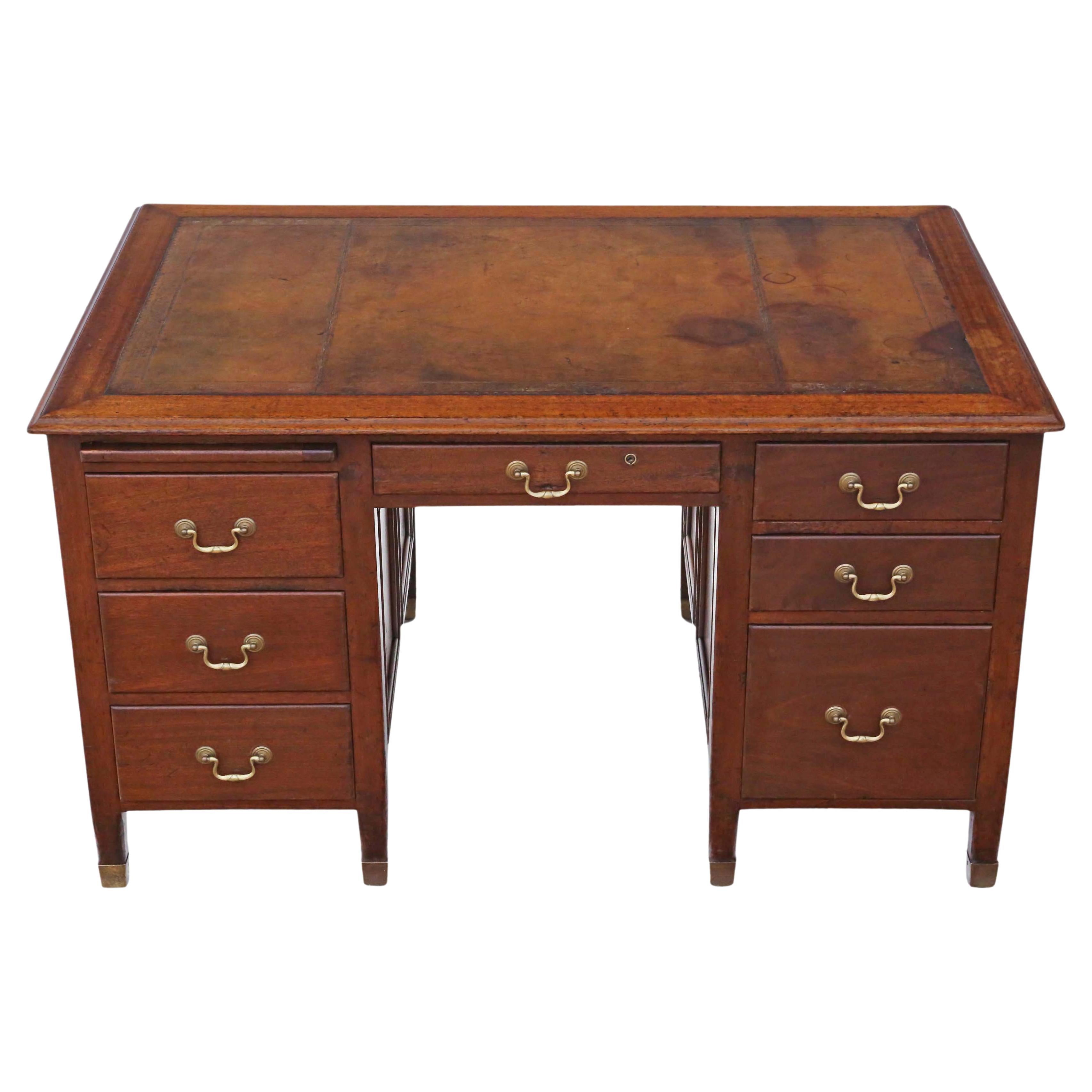 Mahogany Twin Pedestal Partner's Desk of Antique Quality from the 1920s