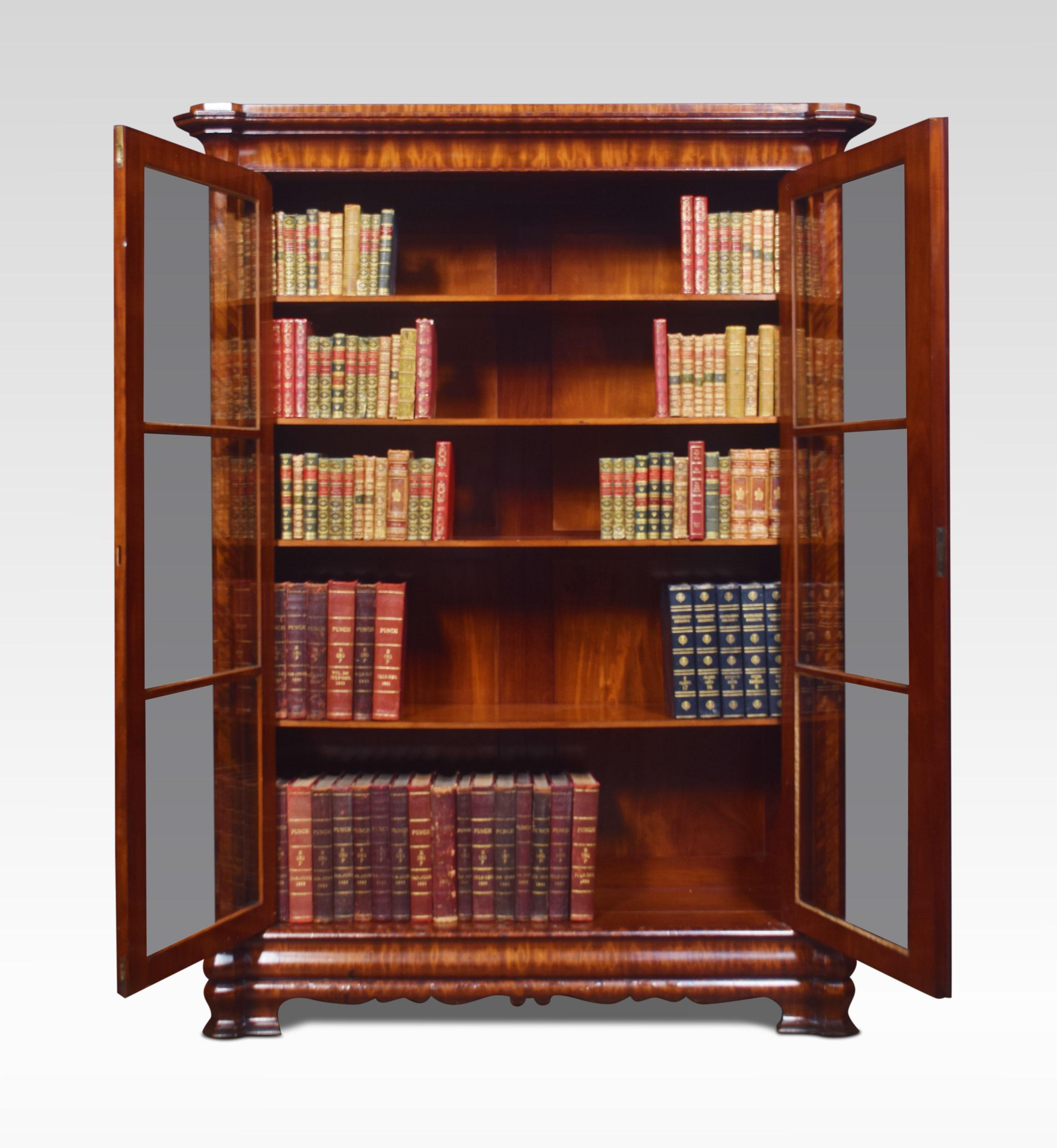mahogany bookcase with doors