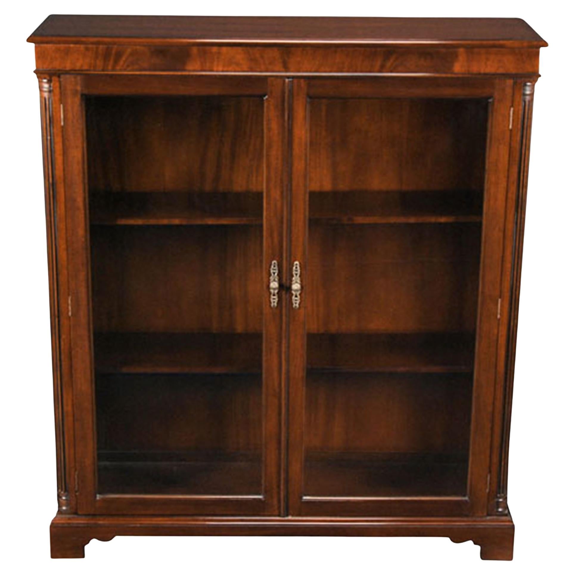Mahogany Two Door Bookcase For Sale