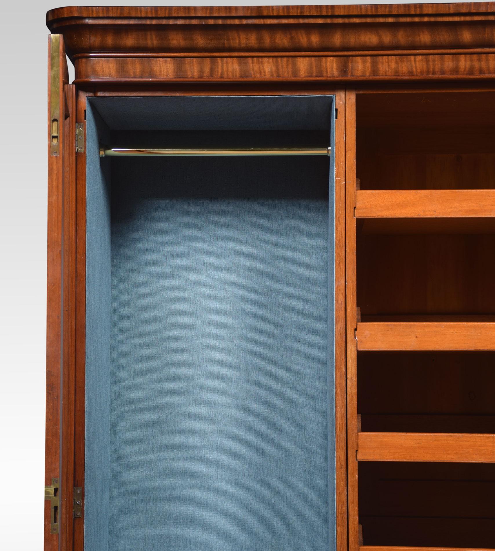 19th Century Mahogany Two-Door Compactum Wardrobe