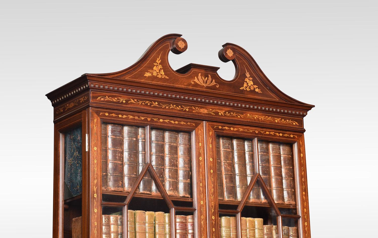 19th Century Mahogany Two-Door Inlaid Bookcase