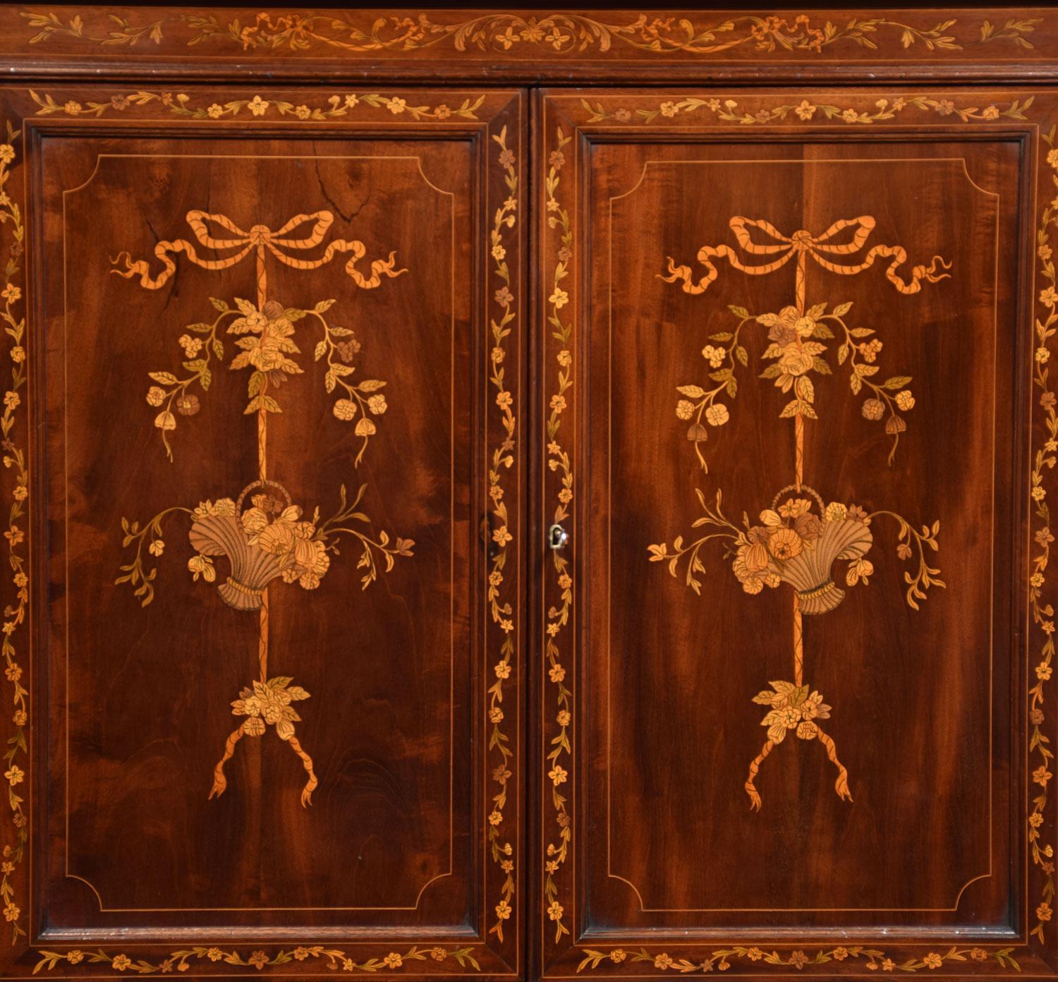 Mahogany Two-Door Inlaid Bookcase 2