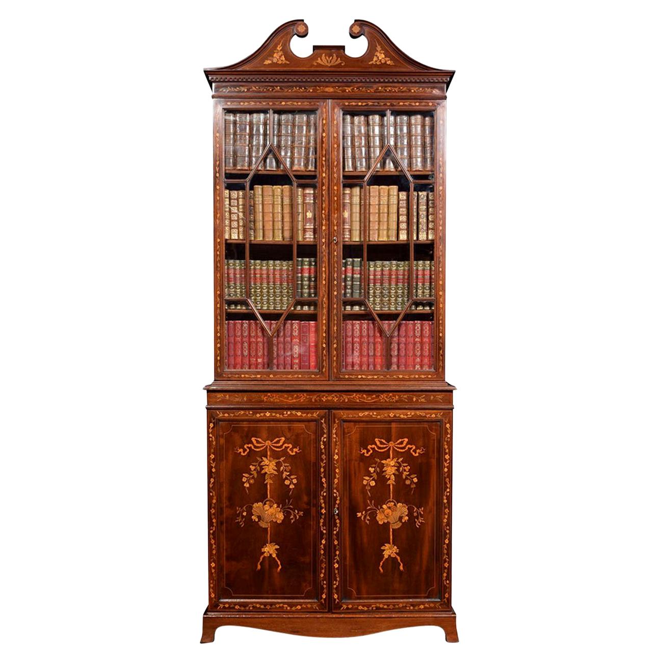 19th c French Two Door Mahogany Bookcase For Sale at 1stDibs