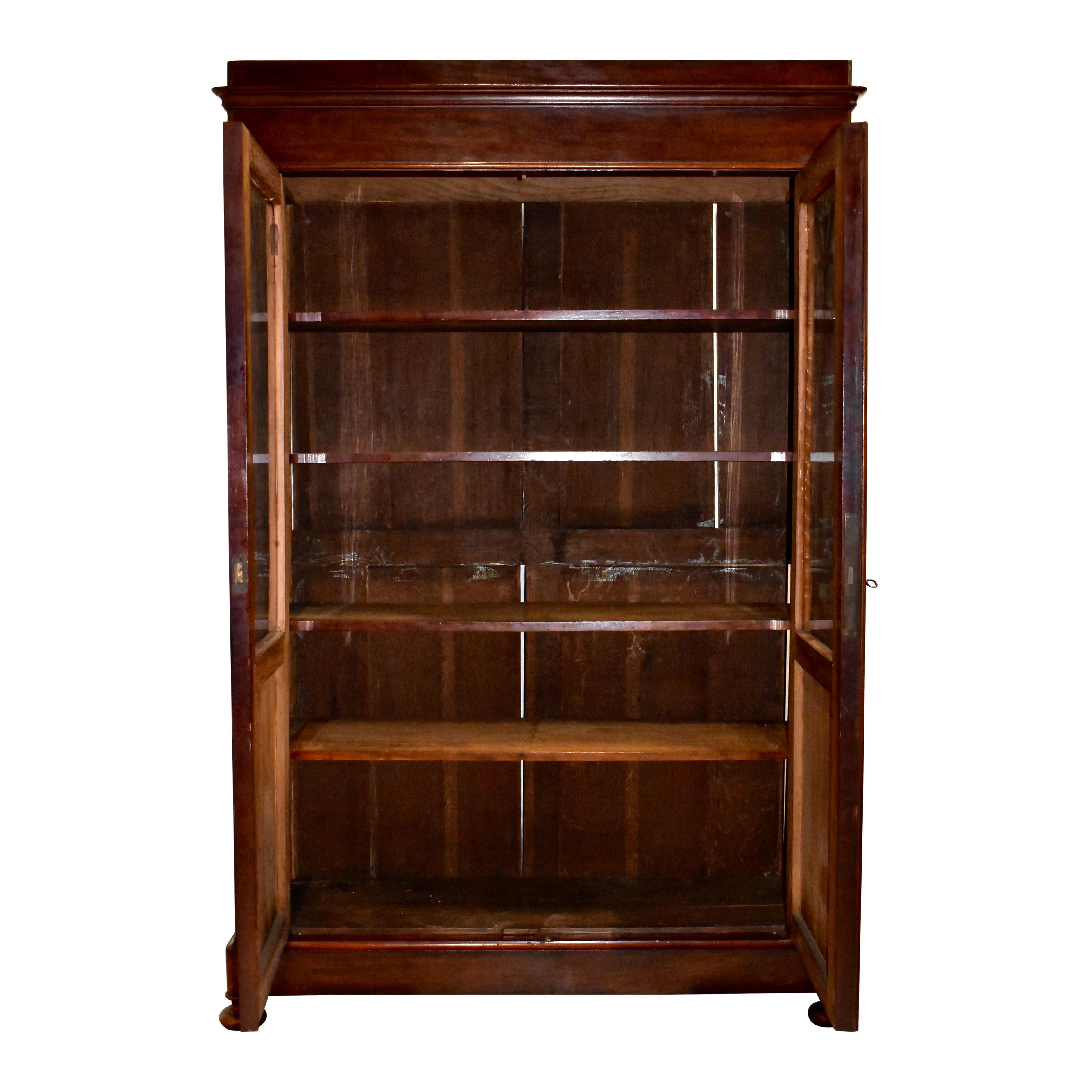 Belgian Mahogany Two Door Vitrine For Sale