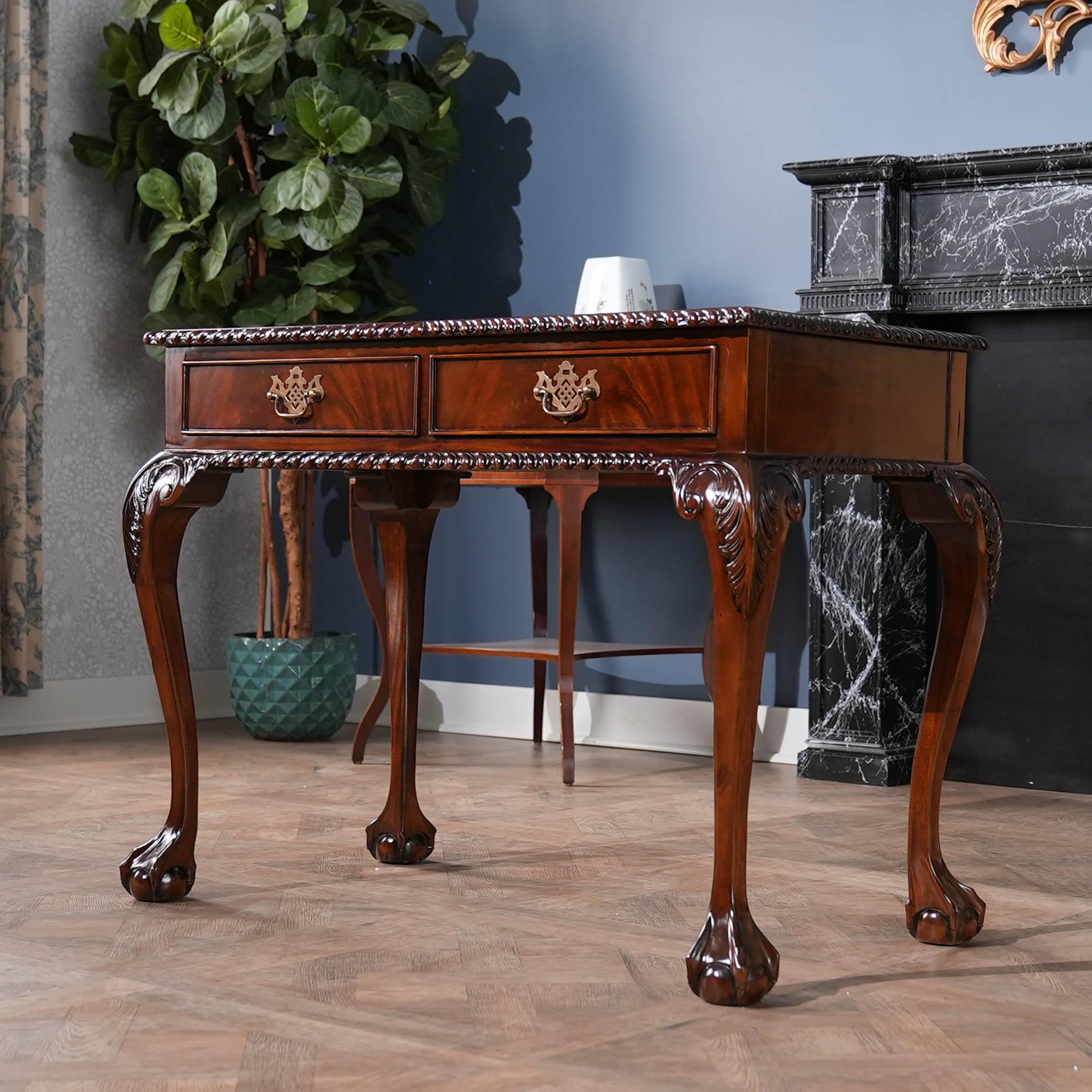 Mahogany Two Drawer Console For Sale 4