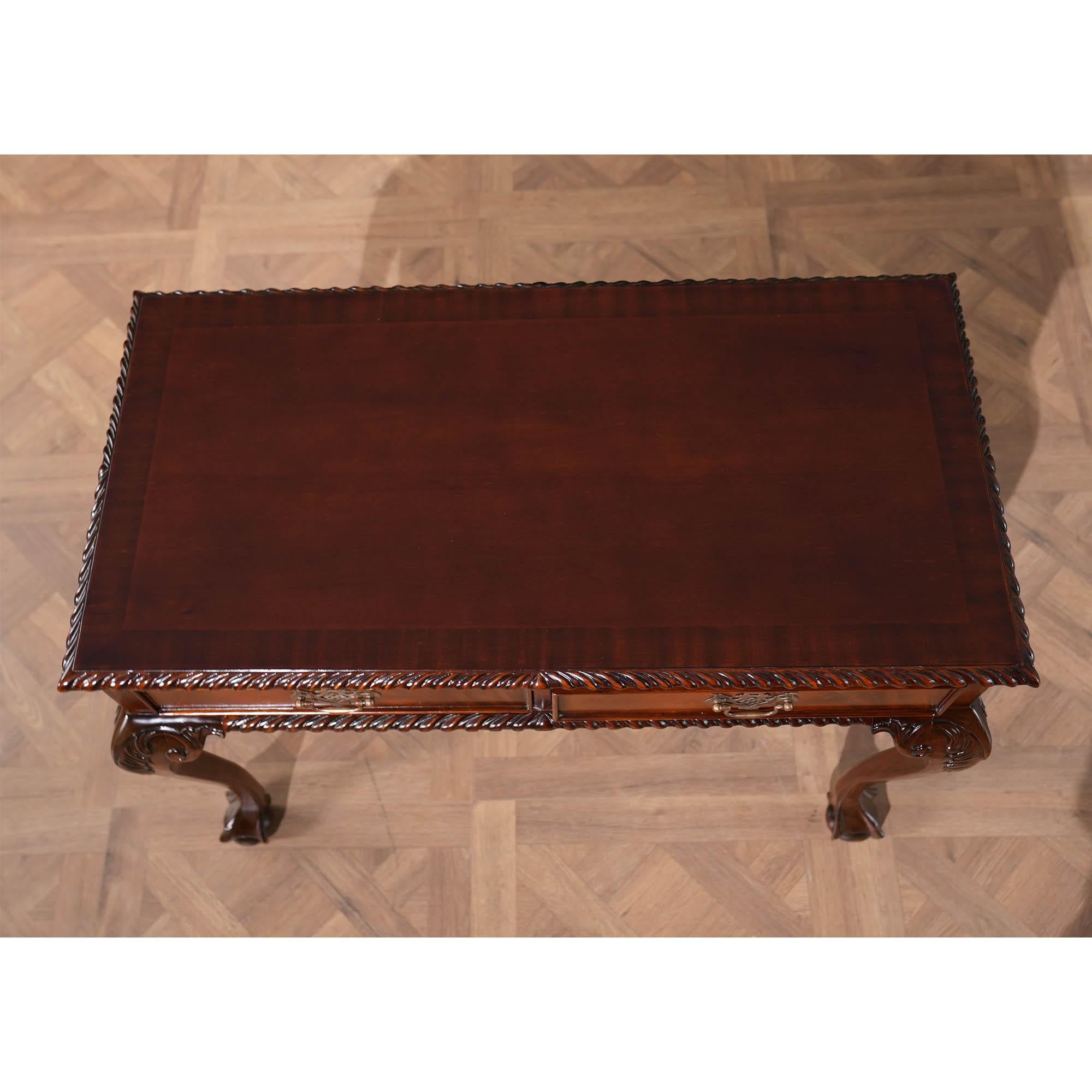 Mahogany Two Drawer Console In New Condition For Sale In Annville, PA