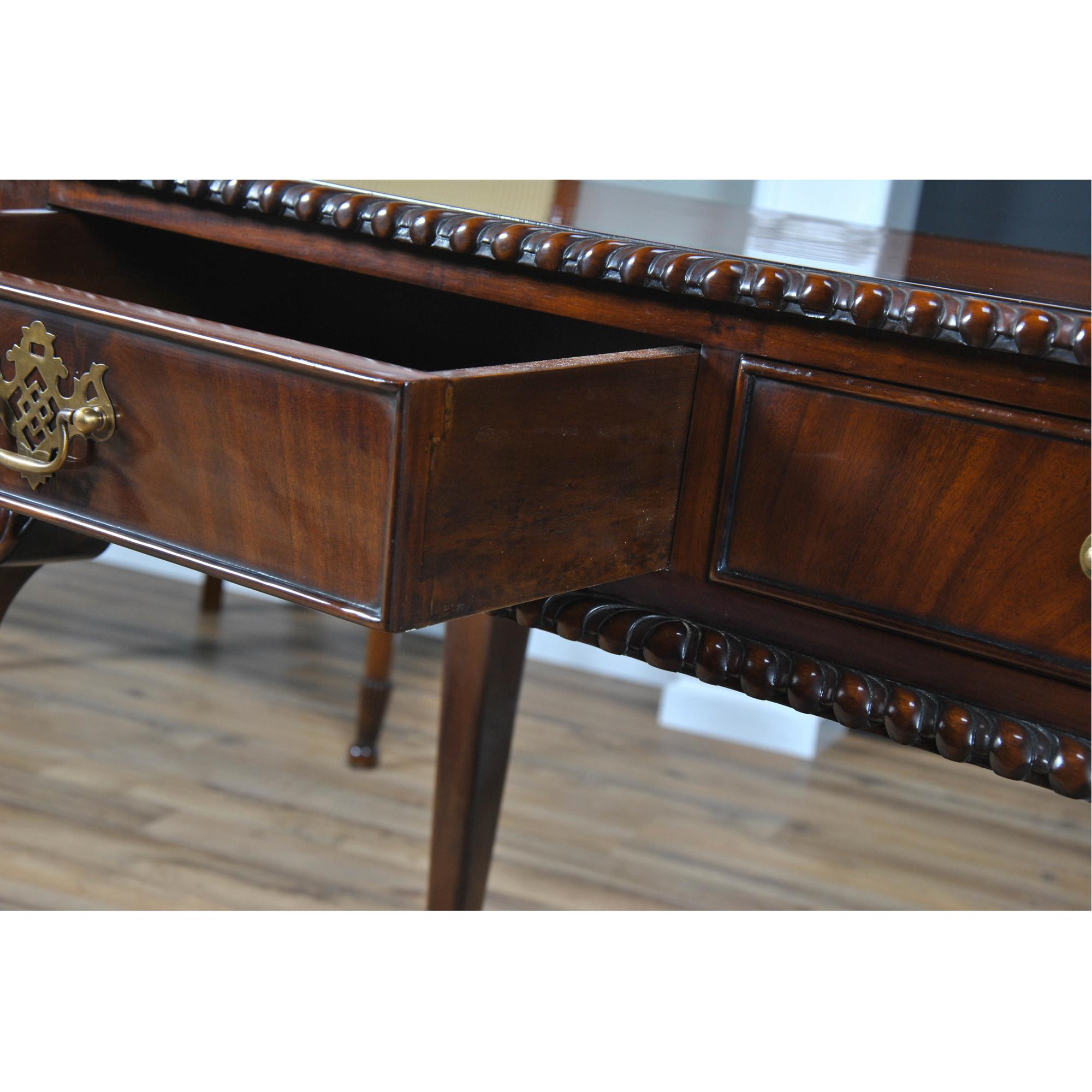 Contemporary Mahogany Two Drawer Console  For Sale