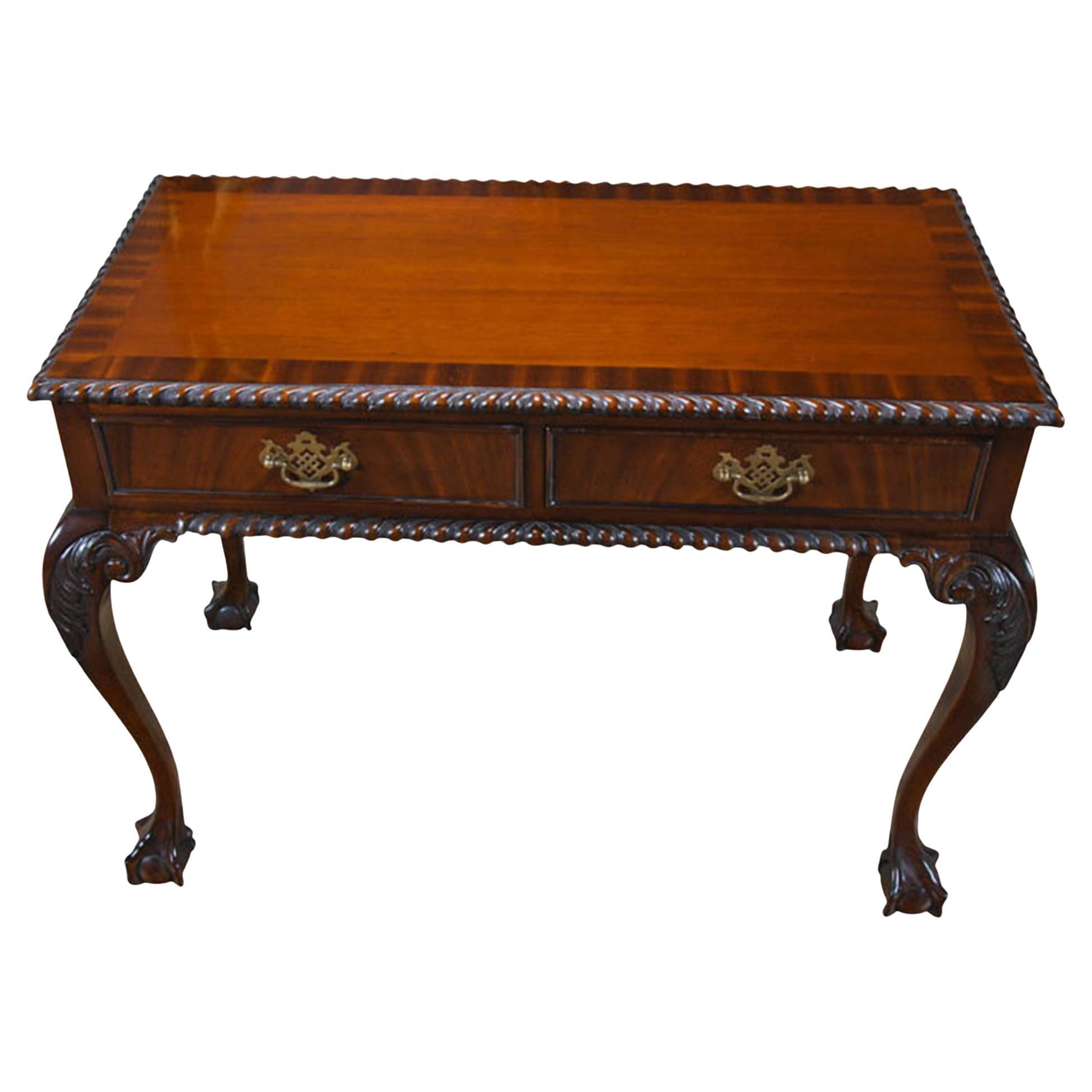 Mahogany Two Drawer Console  For Sale