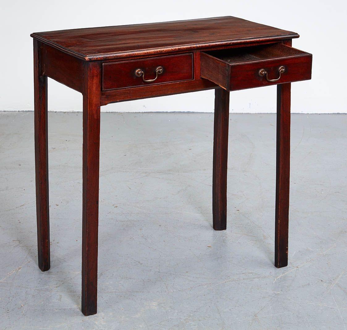 19th Century Mahogany Two Drawer Side Table For Sale