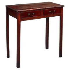 Antique Mahogany Two Drawer Side Table