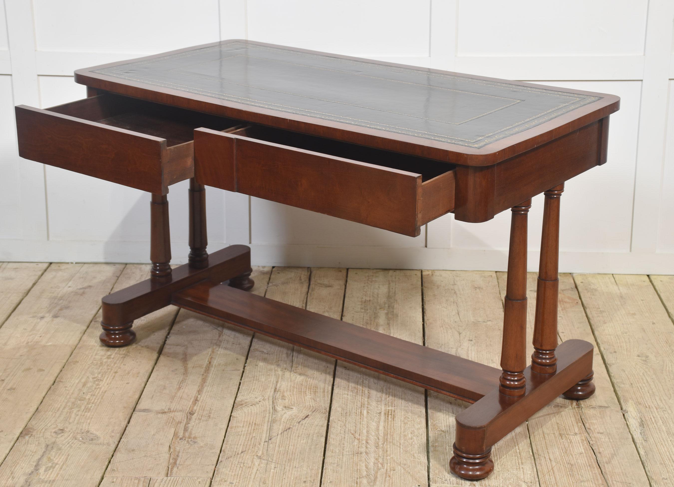 Mahogany two drawer writing table For Sale 5
