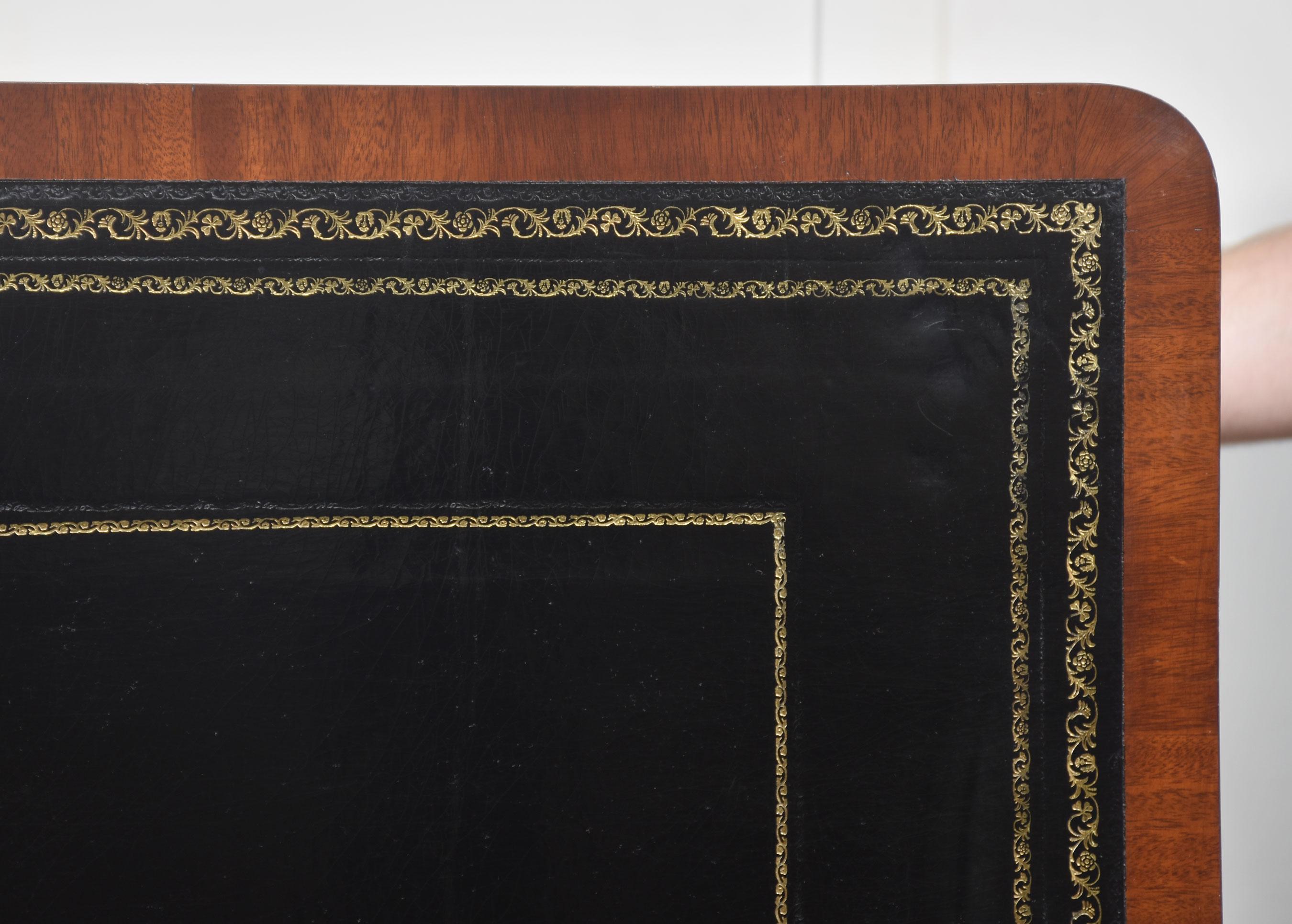 Mahogany two drawer writing table For Sale 8