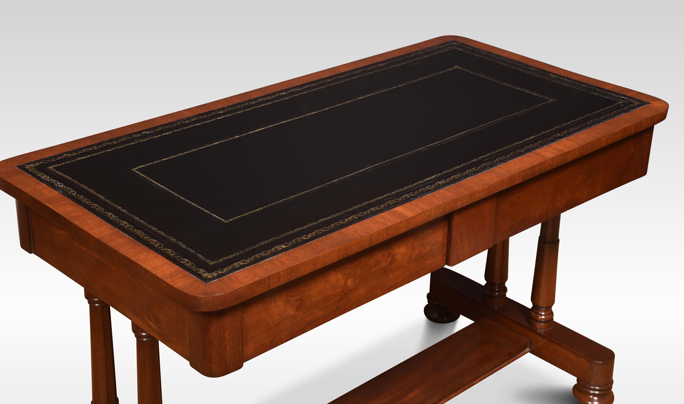 British Mahogany Two Drawer Writing Table For Sale