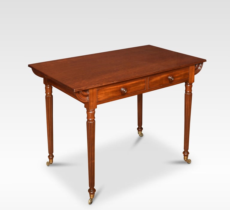 Table Two Writing Mahogany Two Drawer Writing Table For Sale at 1stDibs