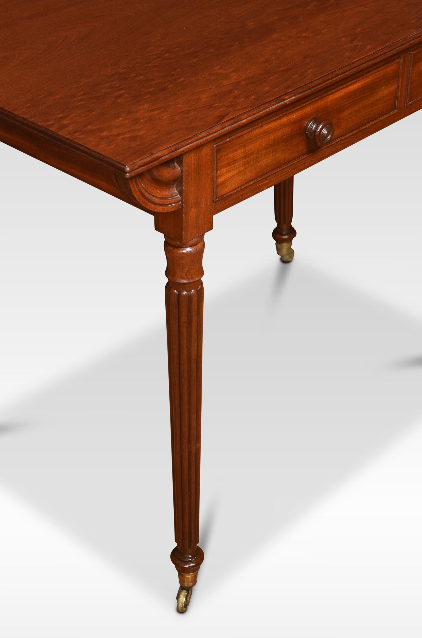 English Mahogany Two Drawer Writing Table For Sale