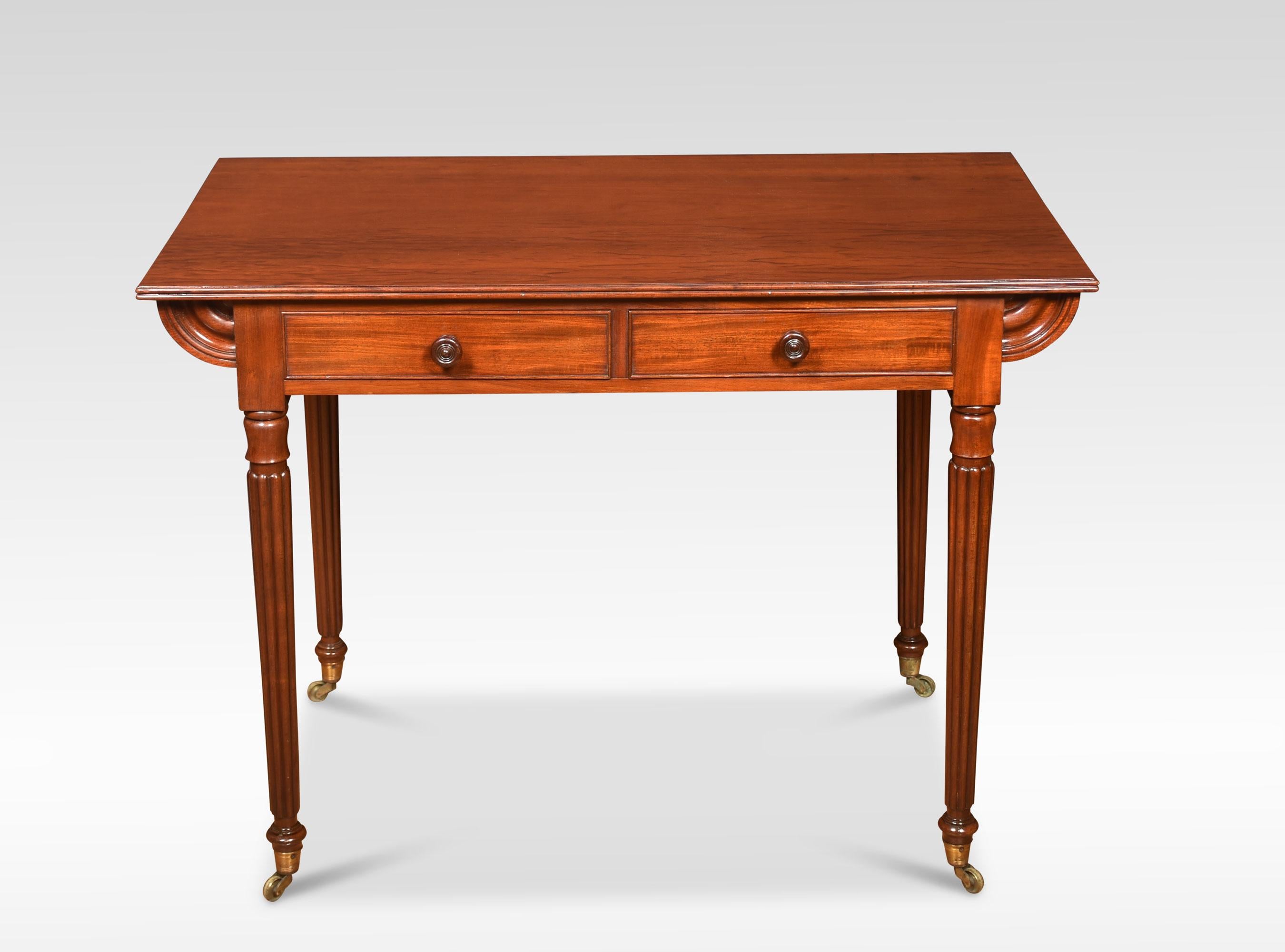 Mahogany Two Drawer Writing Table In Good Condition For Sale In Cheshire, GB