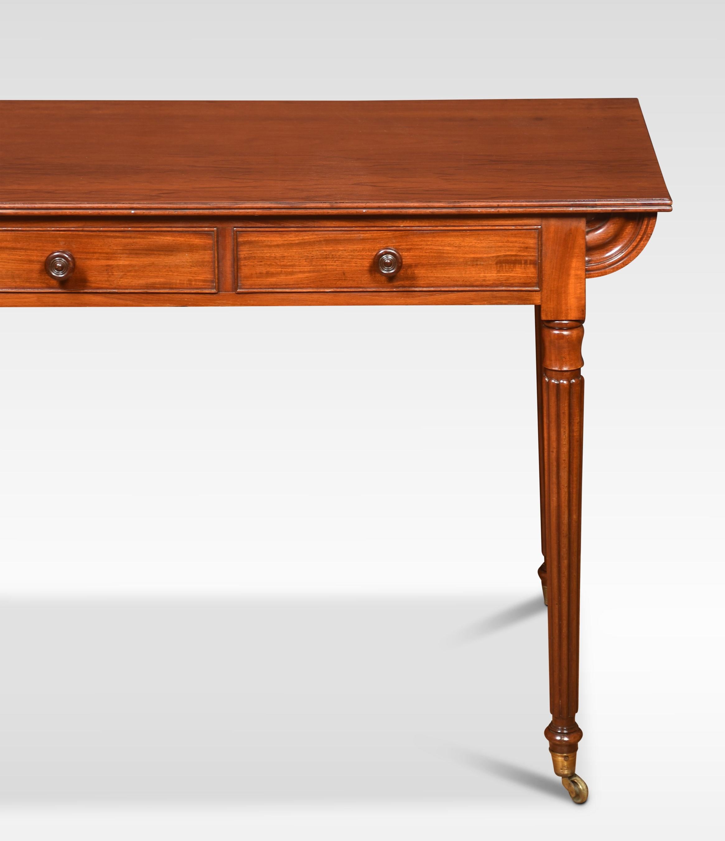 19th Century Mahogany Two Drawer Writing Table For Sale