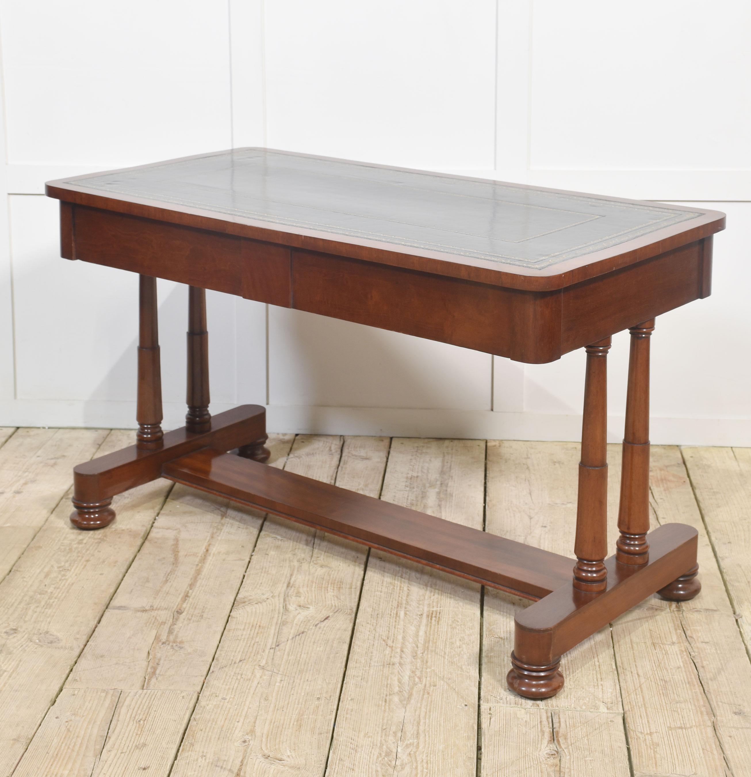 Mahogany two drawer writing table For Sale 3