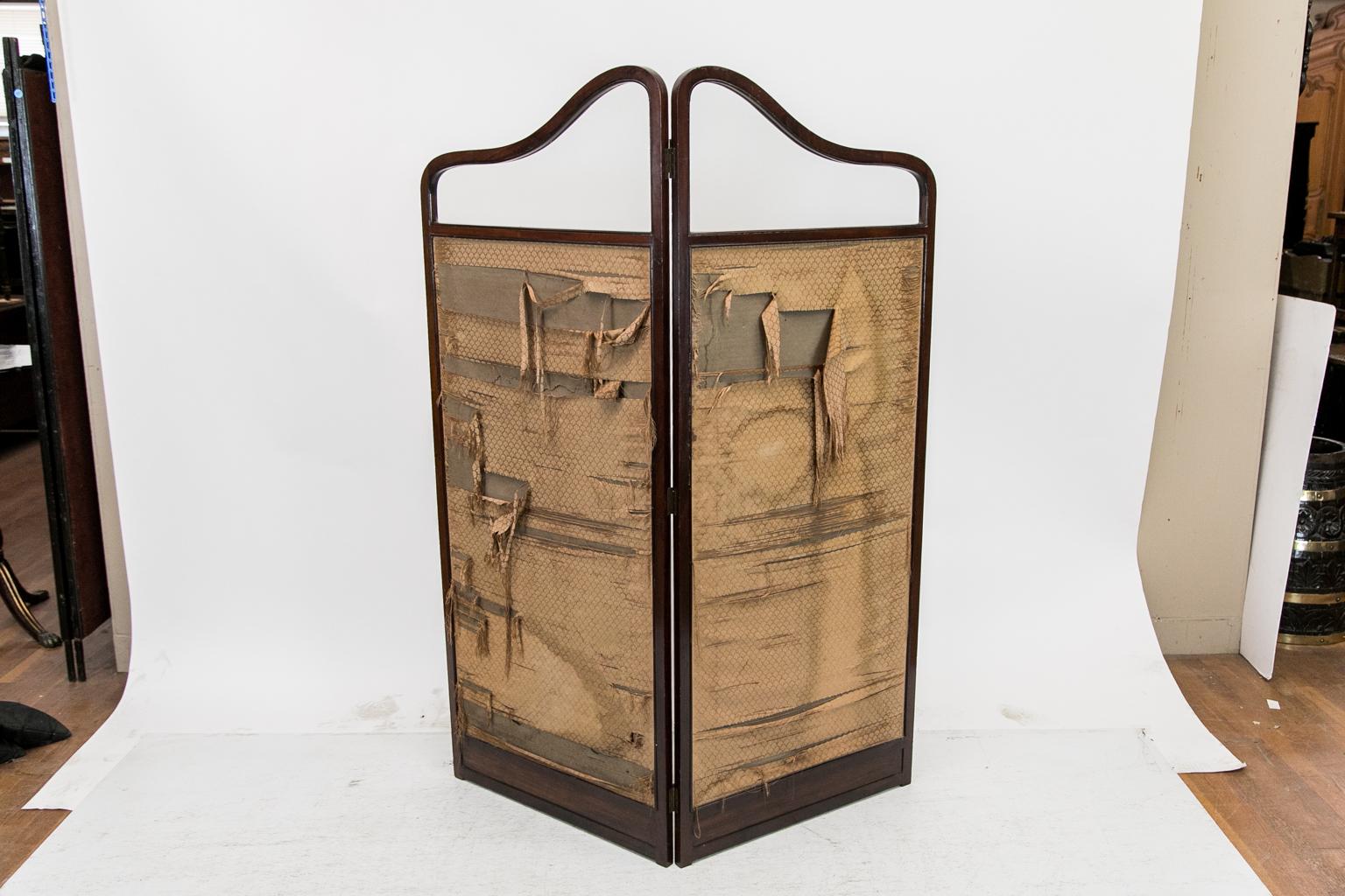 Mahogany Two Fold Needlework Screen 2